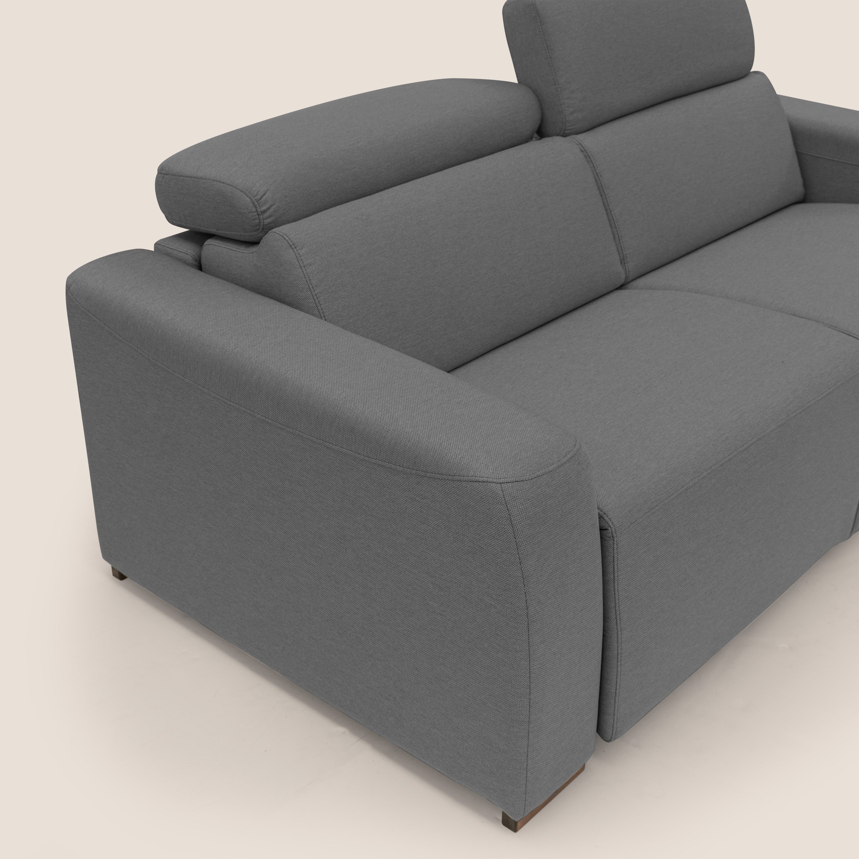 Poseidon divano letto + relax elettrico in tessuto smacchiabile impermeabile T05 antracite - divani.store