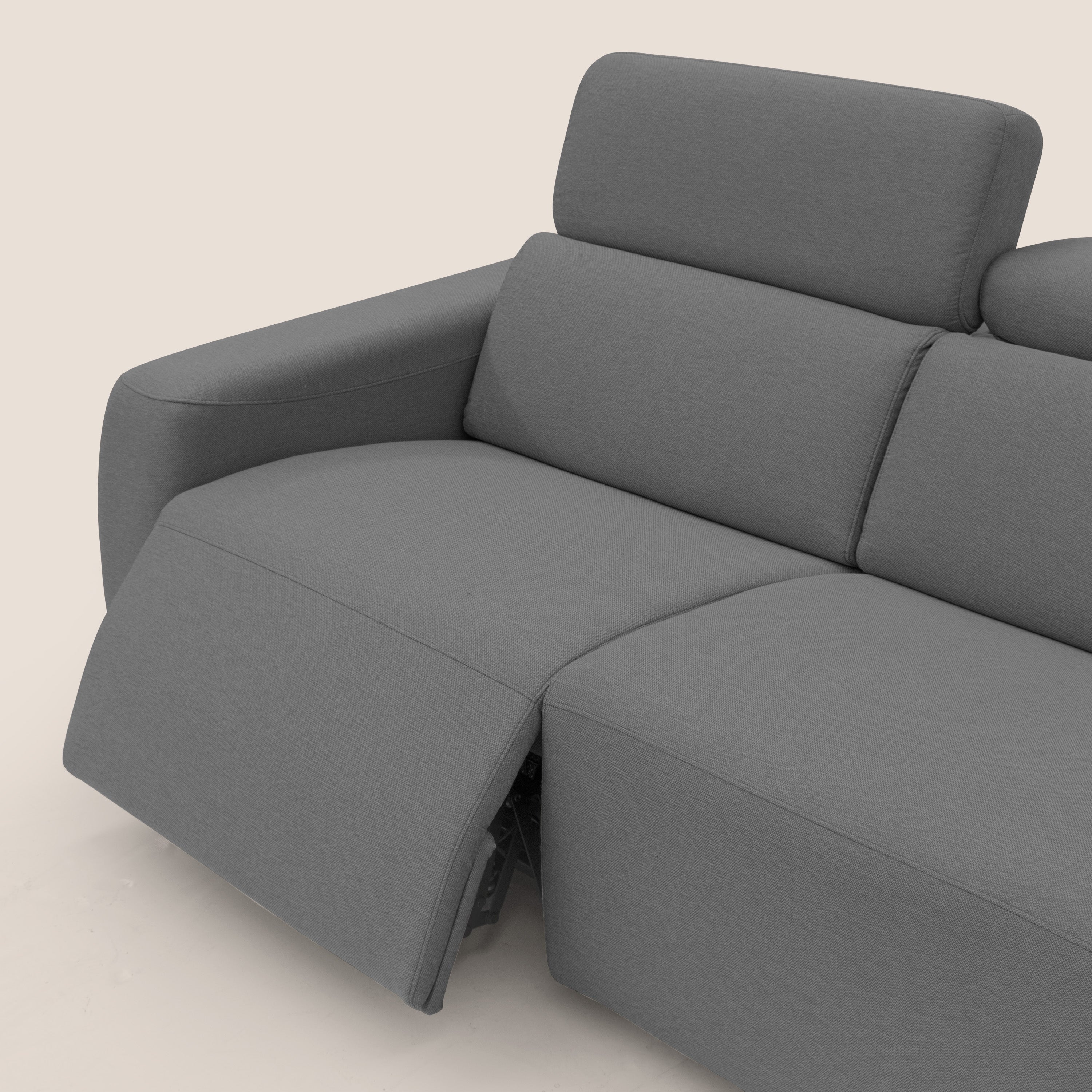 Poseidon divano letto + relax elettrico in tessuto smacchiabile impermeabile T05 antracite - divani.store