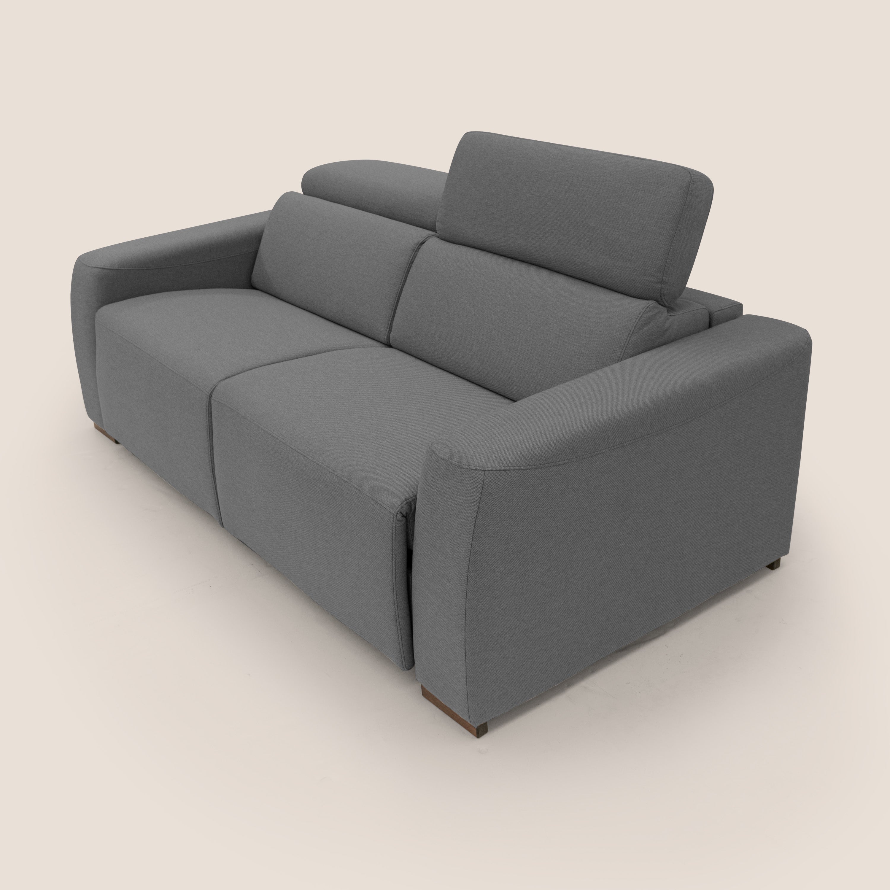 Poseidon Schlafsofa mit elektrischem Relaxmechanismus aus wasserfestem, abwaschbarem Stoff T05 anthrazit