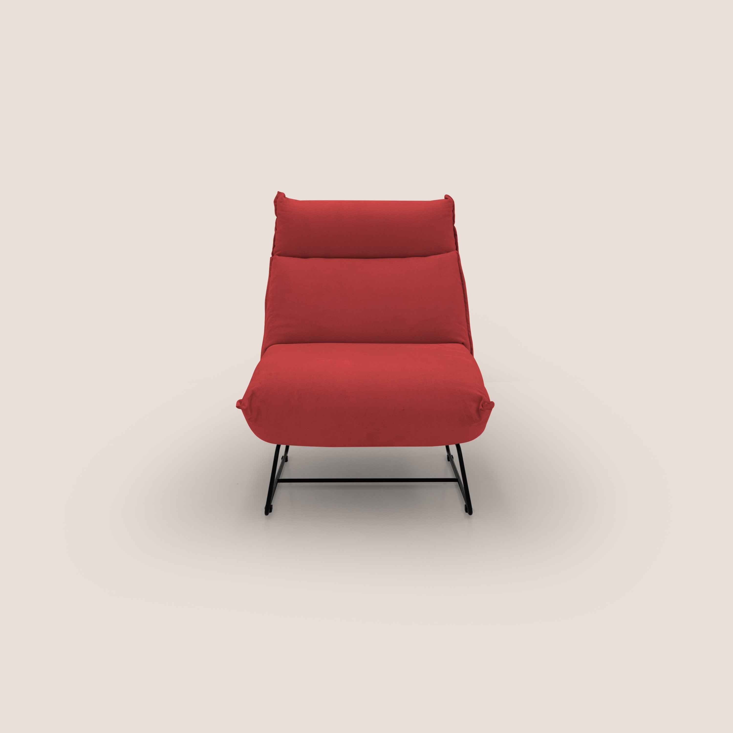 Tessa Poltroncina dal design moderno in morbida microfibra smacchiabile T11 rosso - divani.store