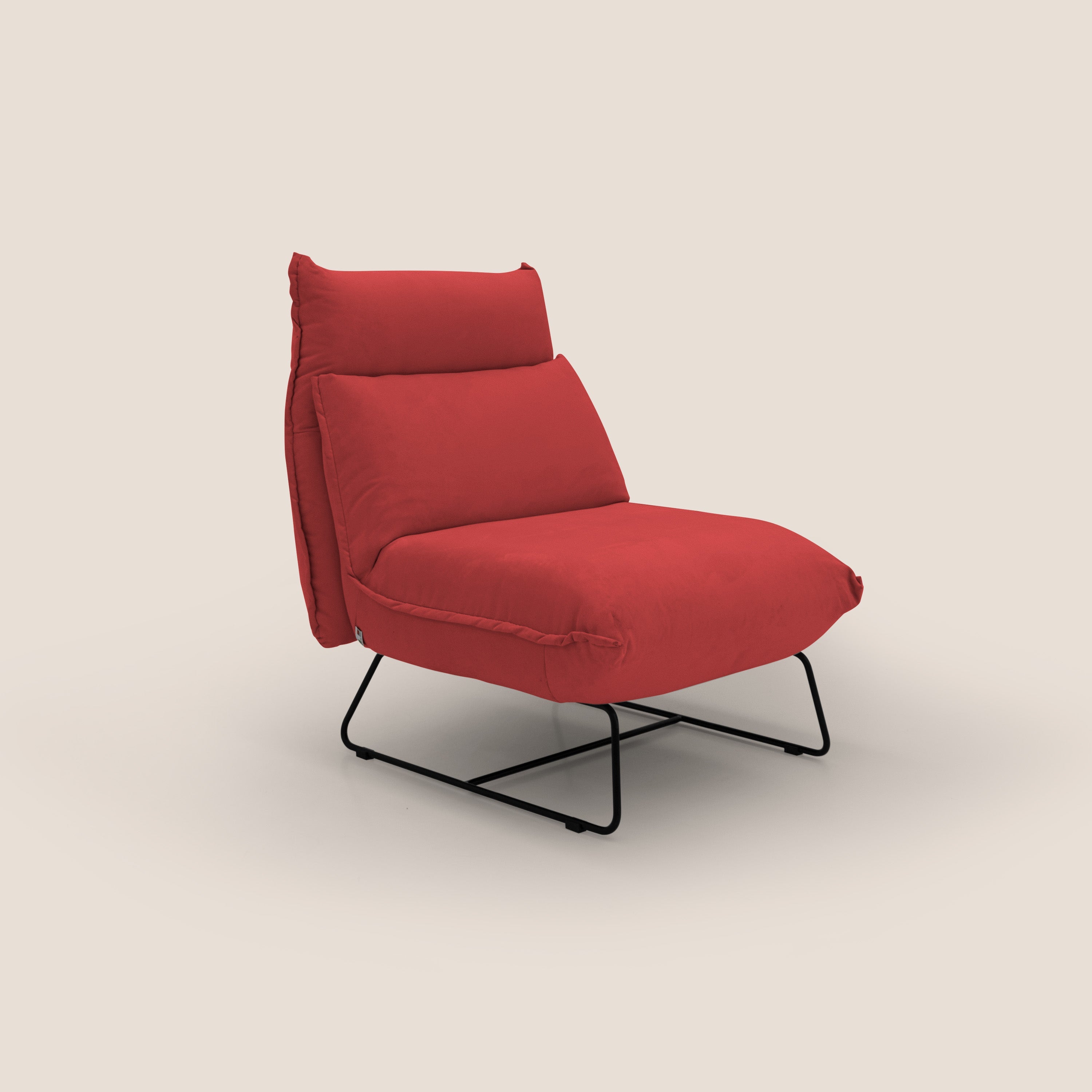 Tessa Poltroncina dal design moderno in morbida microfibra smacchiabile T11 rosso - divani.store