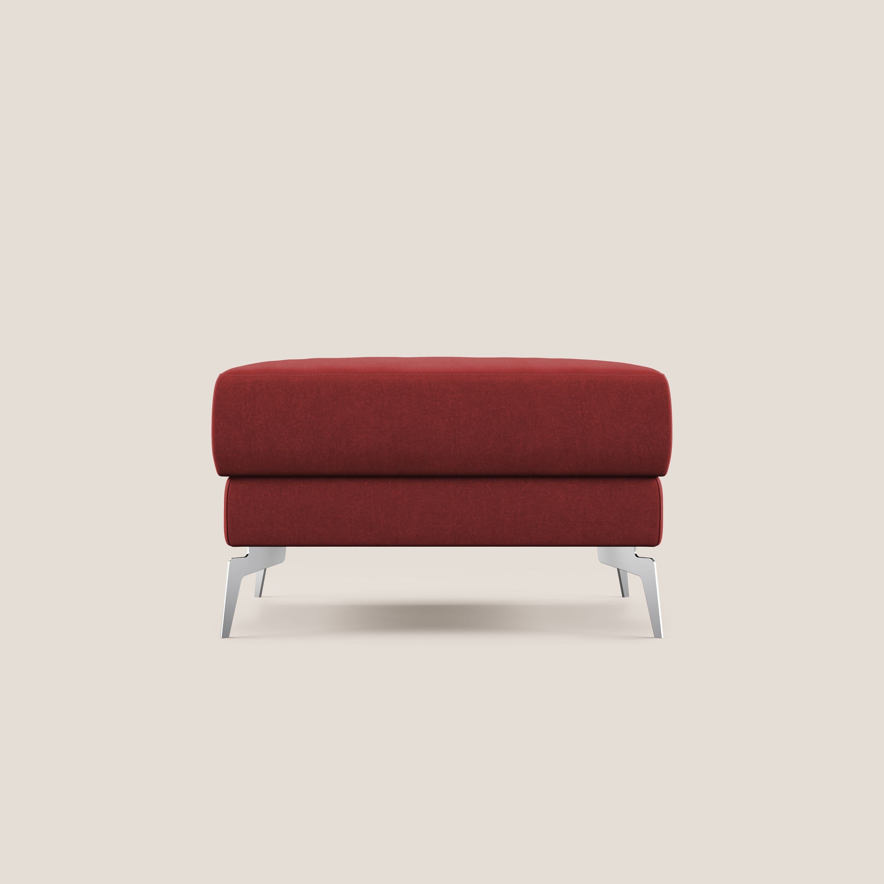 Star Pouf con piedini alti in microfibra impermeabile T11 rosso - divani.store