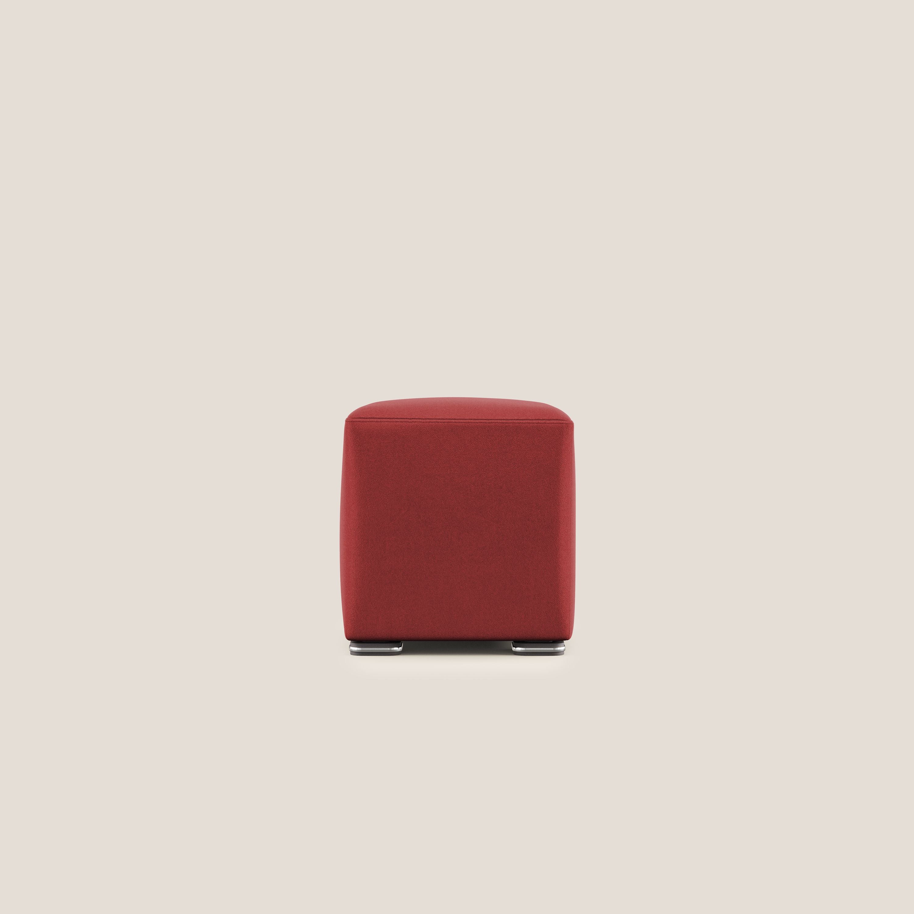 Cube pouf in microfibra smacchiabile T11 rosso - divani.store