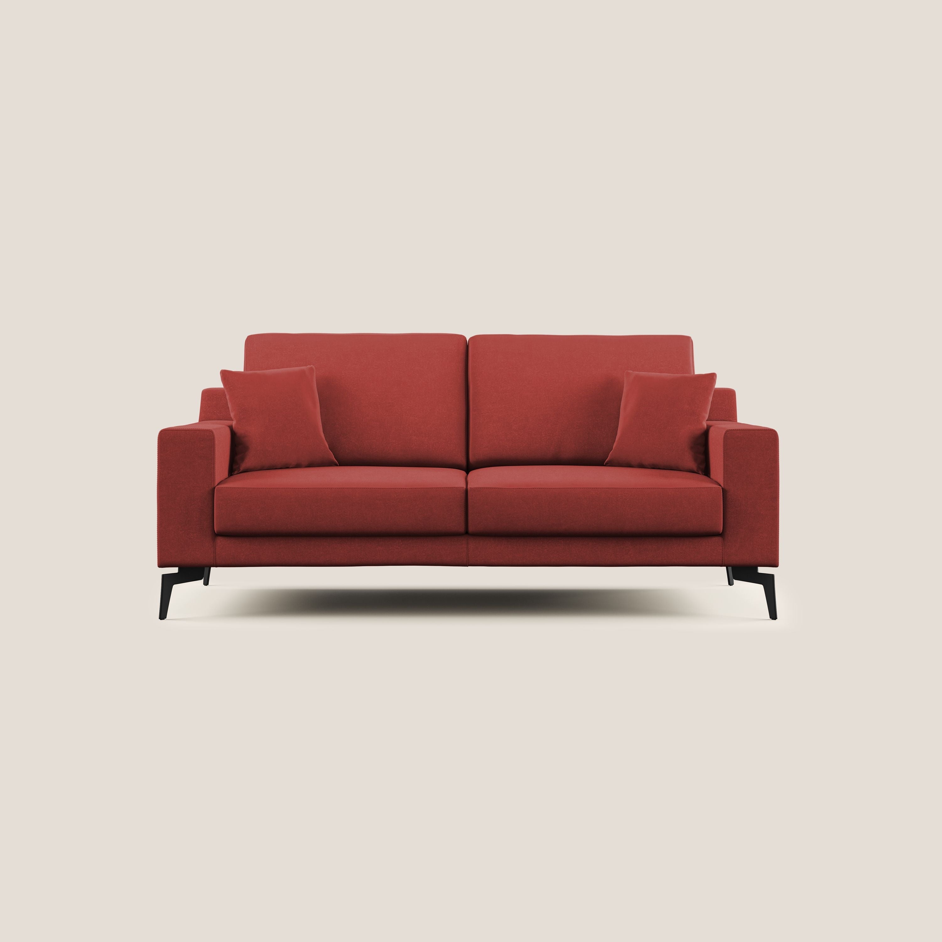 Prestige divano moderno in microfibra smacchiabile T11 rosso - divani.store