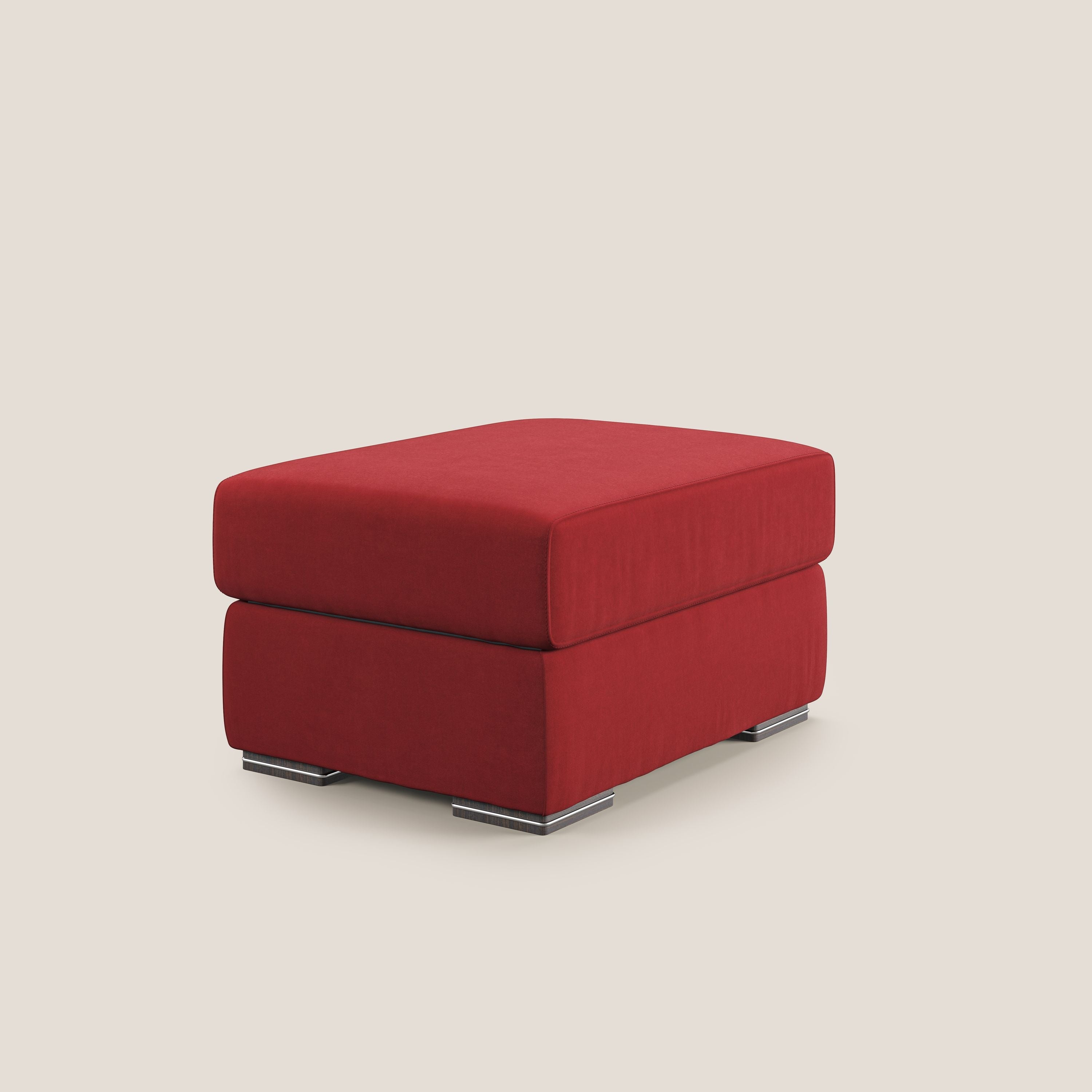 Sun pouf apribile contenitore in microfibra smacchiabile T11 rosso - divani.store
