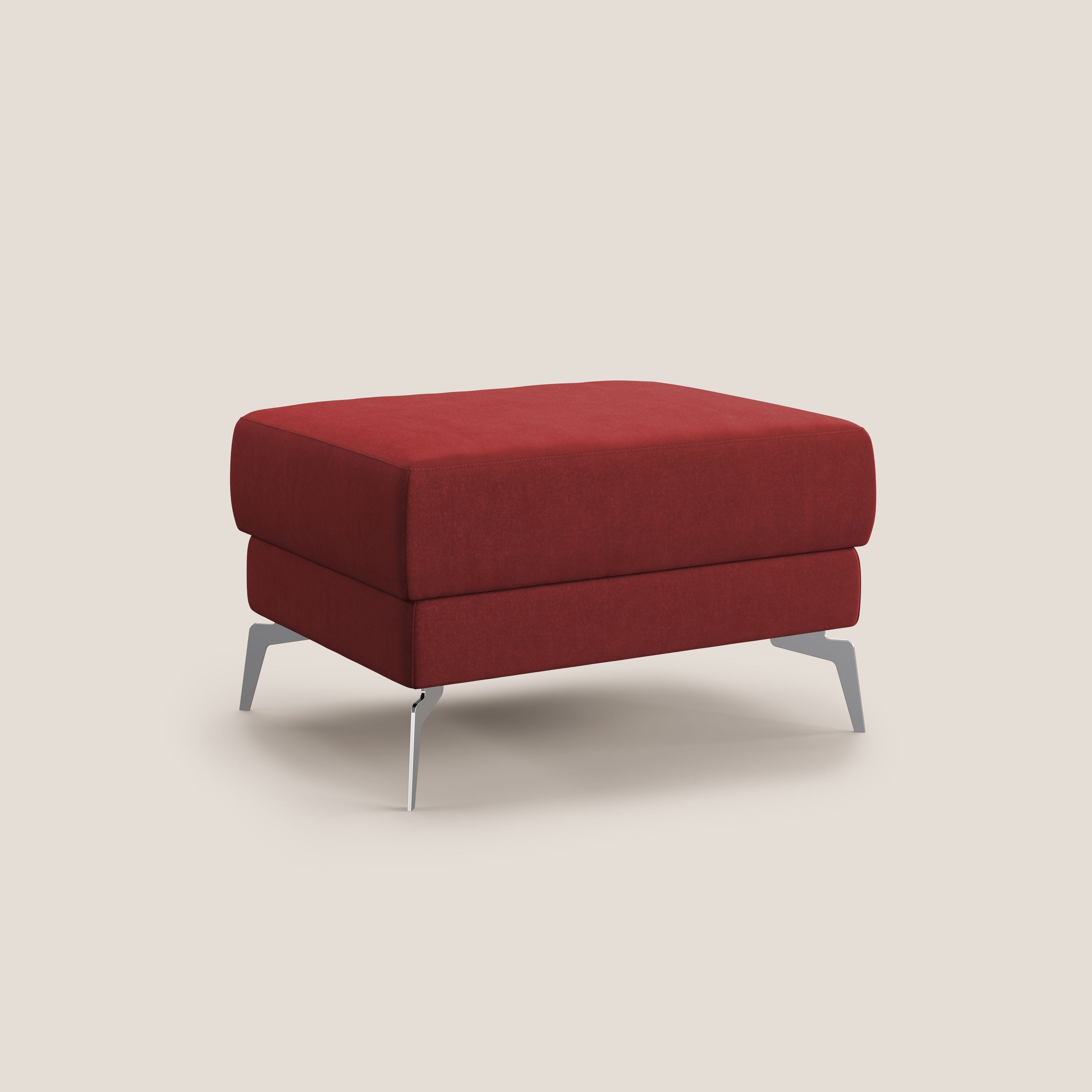 Star Pouf con piedini alti in microfibra impermeabile T11 rosso - divani.store