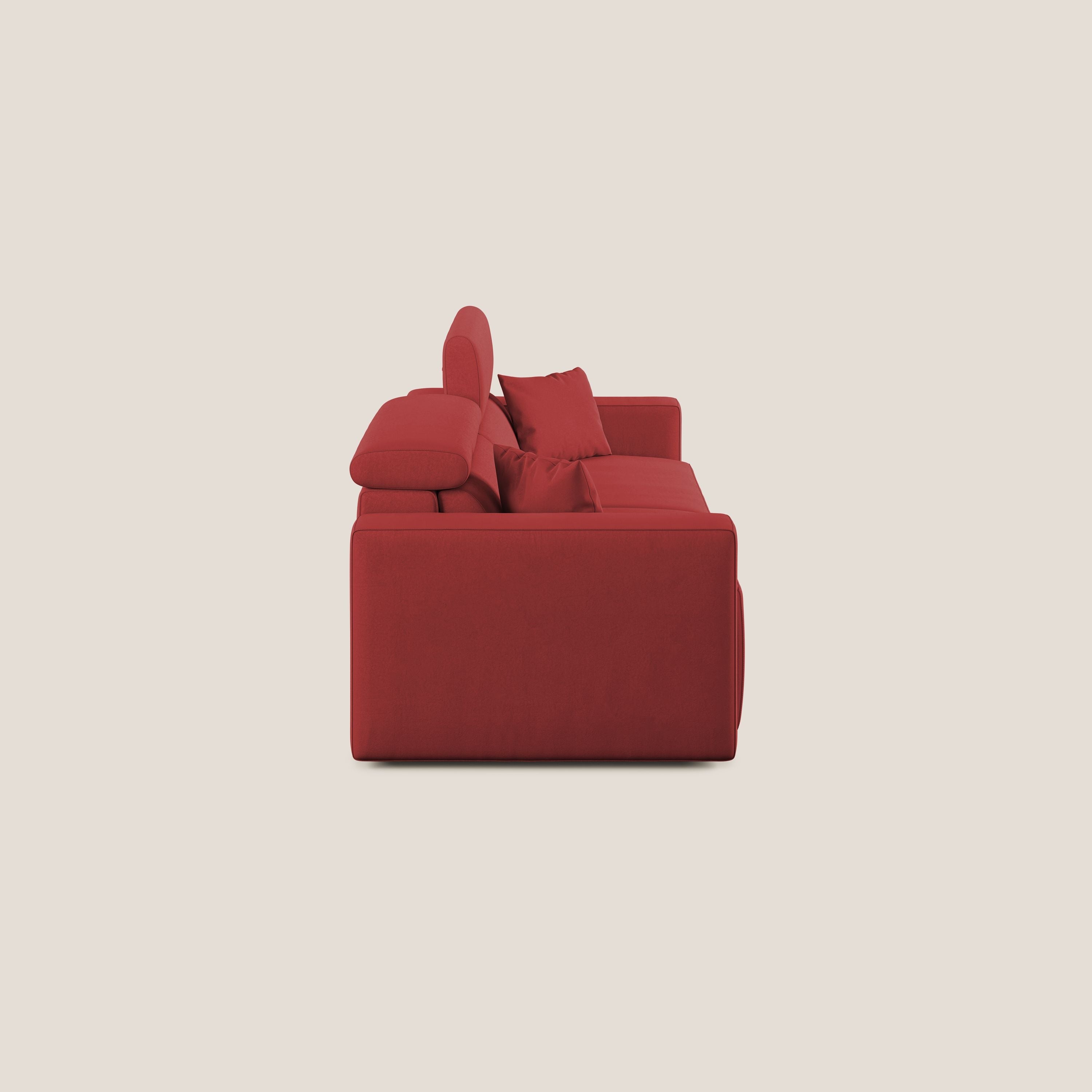 Orwell divano con seduta estraibile in microfibra smacchiabile T11 rosso - divani.store