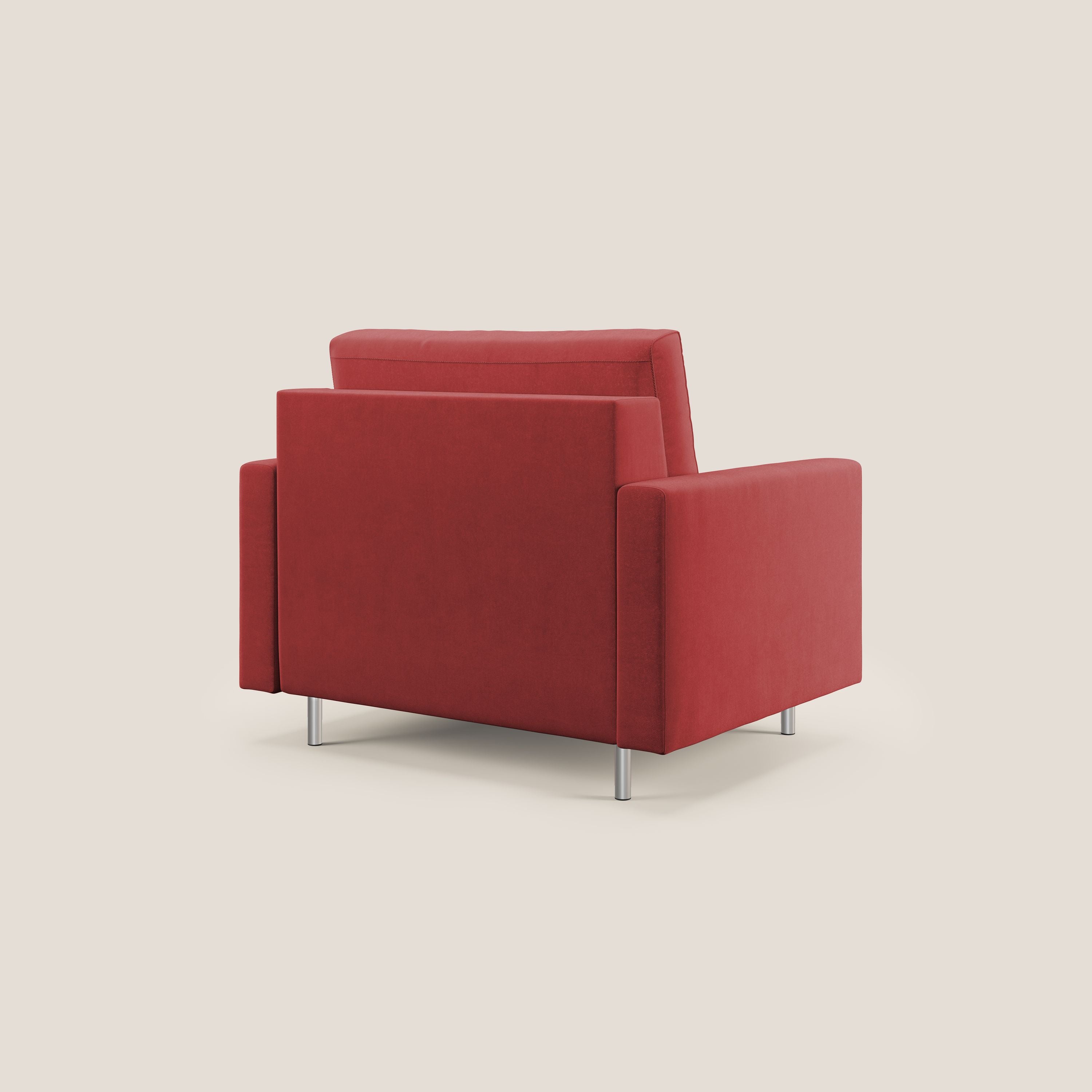 Megan poltrona letto in microfibra smacchiabile T11 rosso - divani.store
