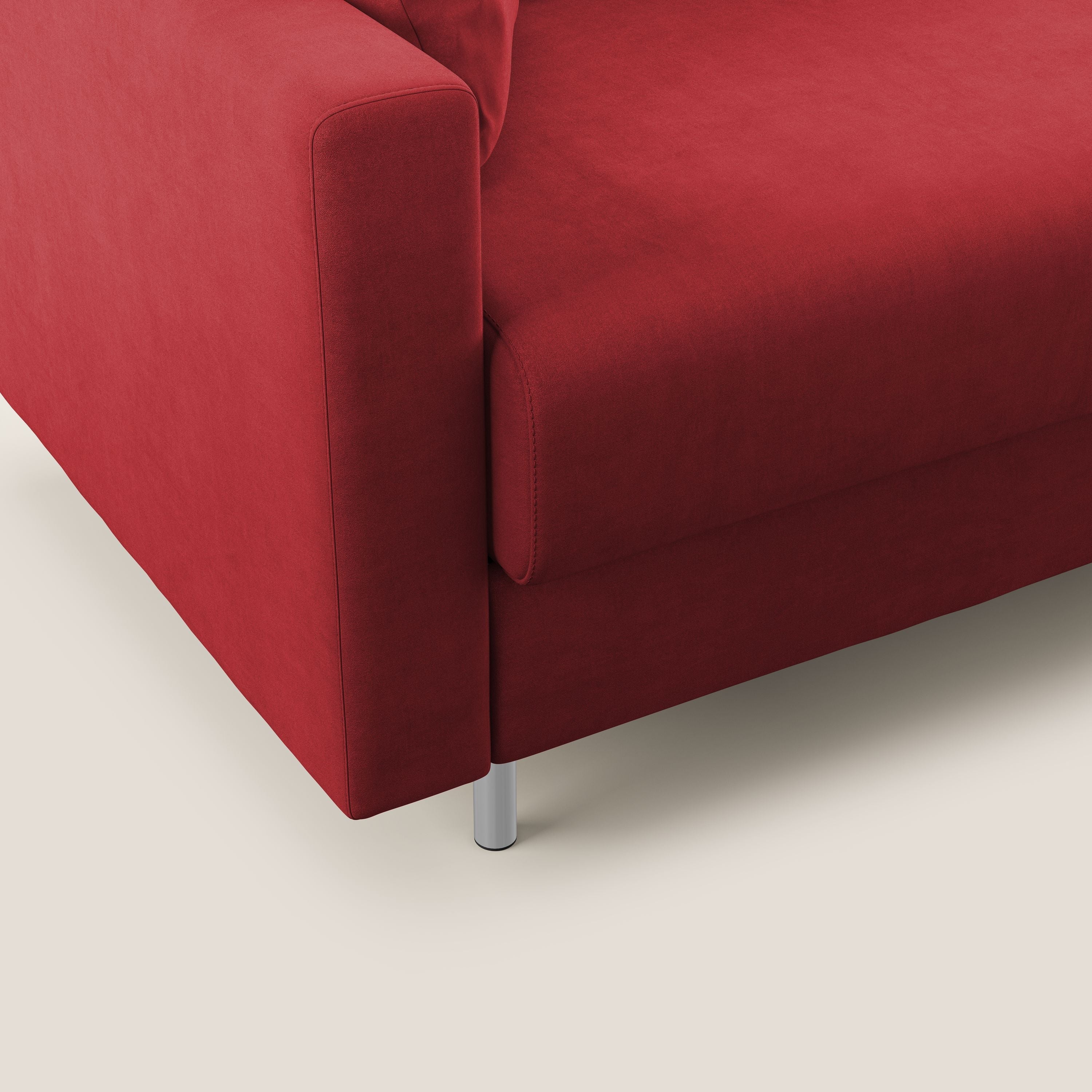Megan divano letto angolare in microfibra smacchiabile T11 rosso - divani.store