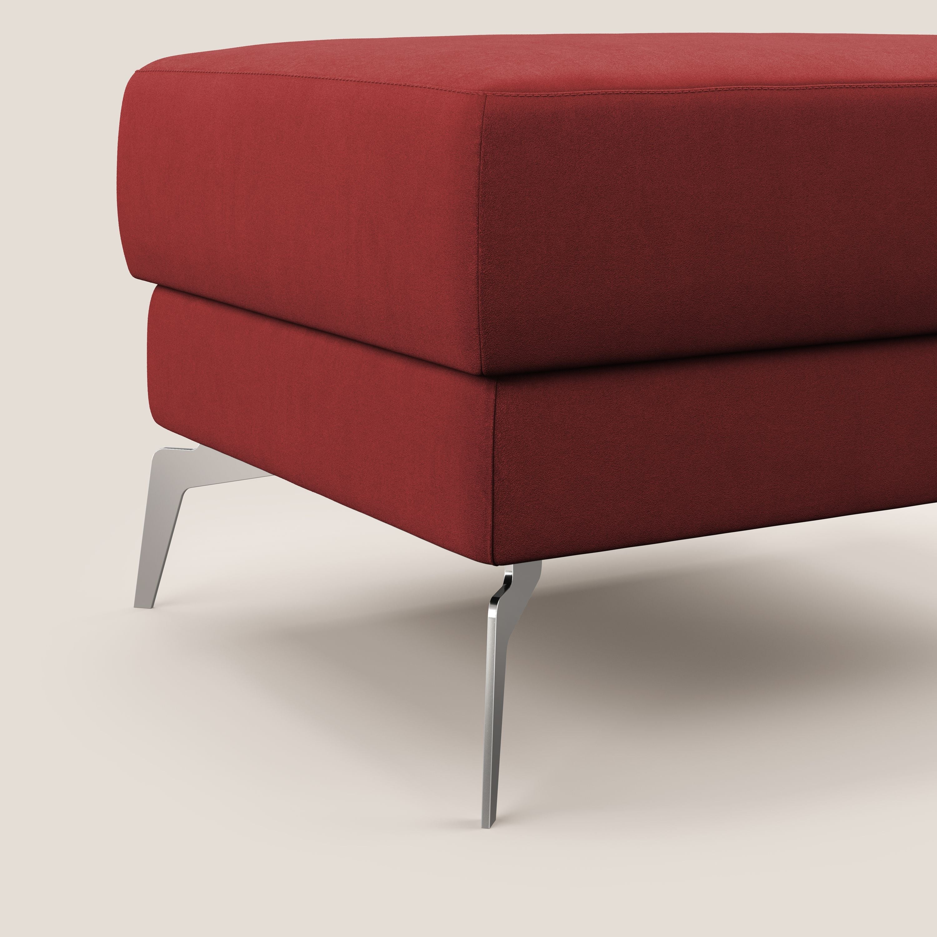 Star Pouf con piedini alti in microfibra impermeabile T11 rosso - divani.store