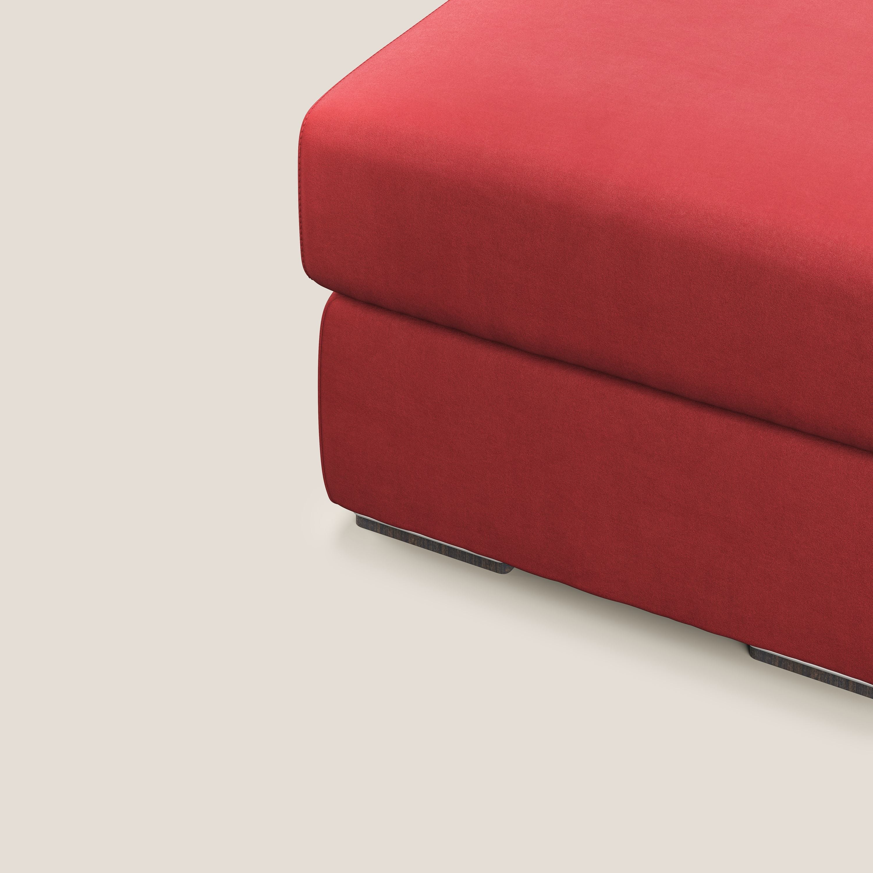Sun pouf apribile contenitore in microfibra smacchiabile T11 rosso - divani.store