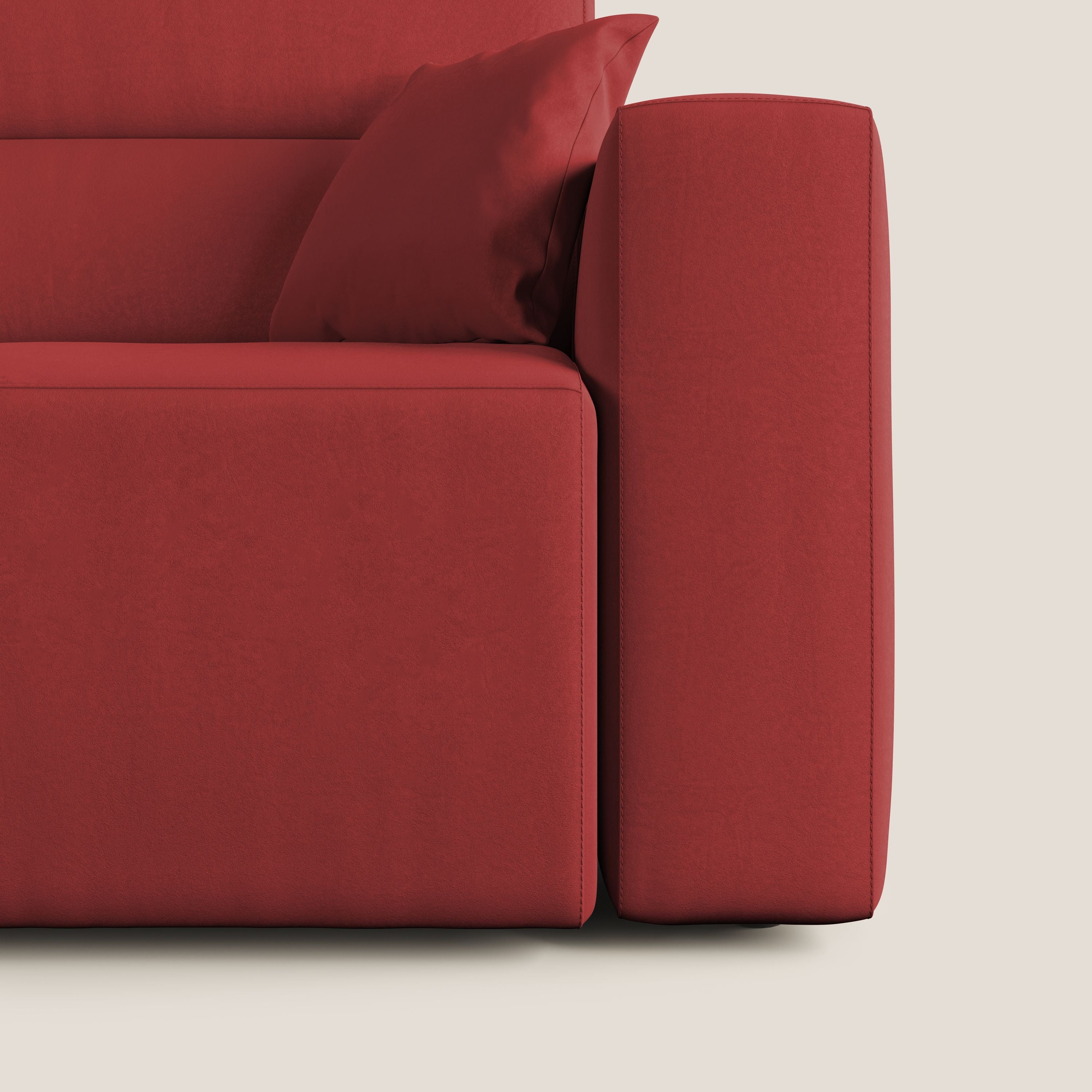 Orwell divano con seduta estraibile in microfibra smacchiabile T11 rosso - divani.store