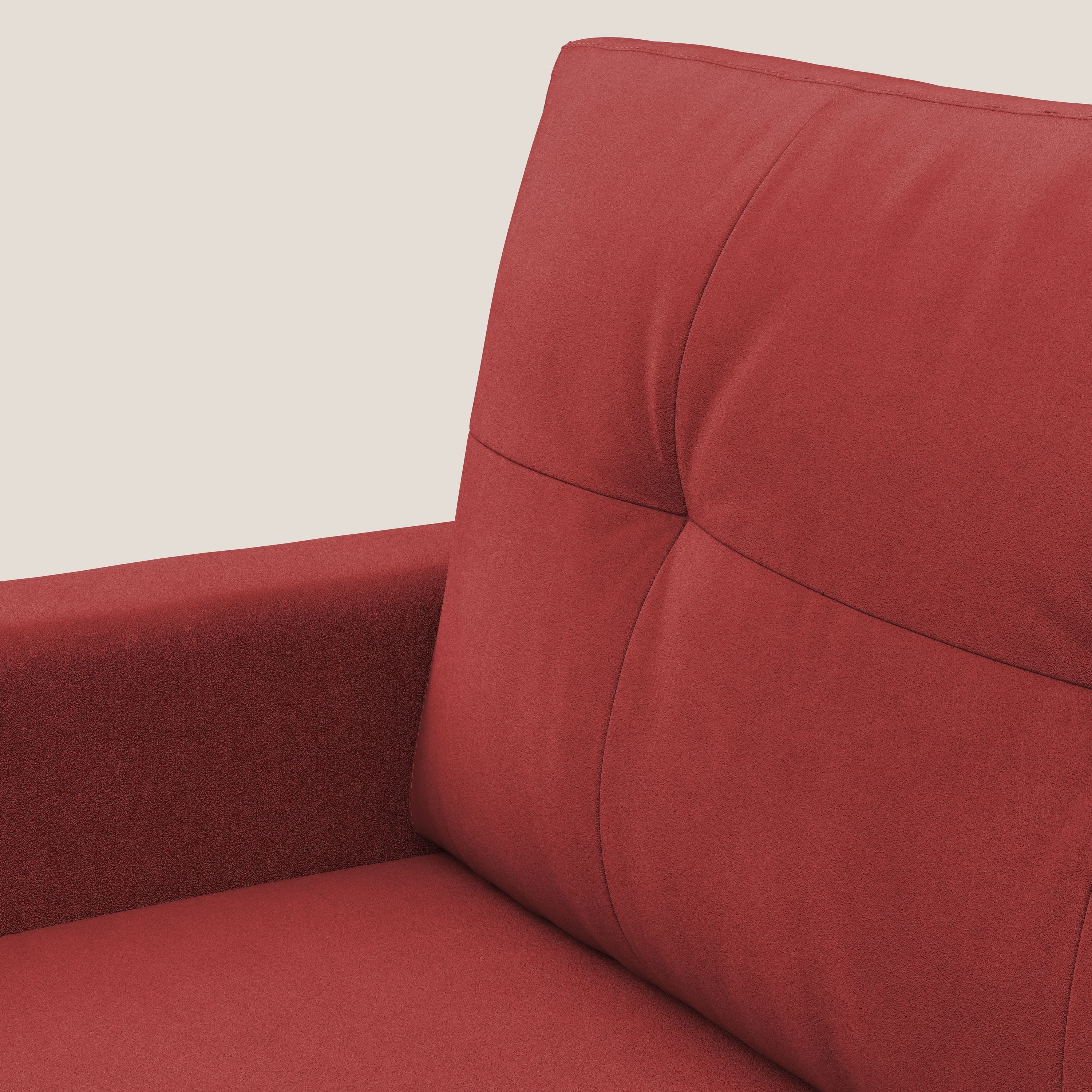 Megan poltrona letto in microfibra smacchiabile T11 rosso - divani.store