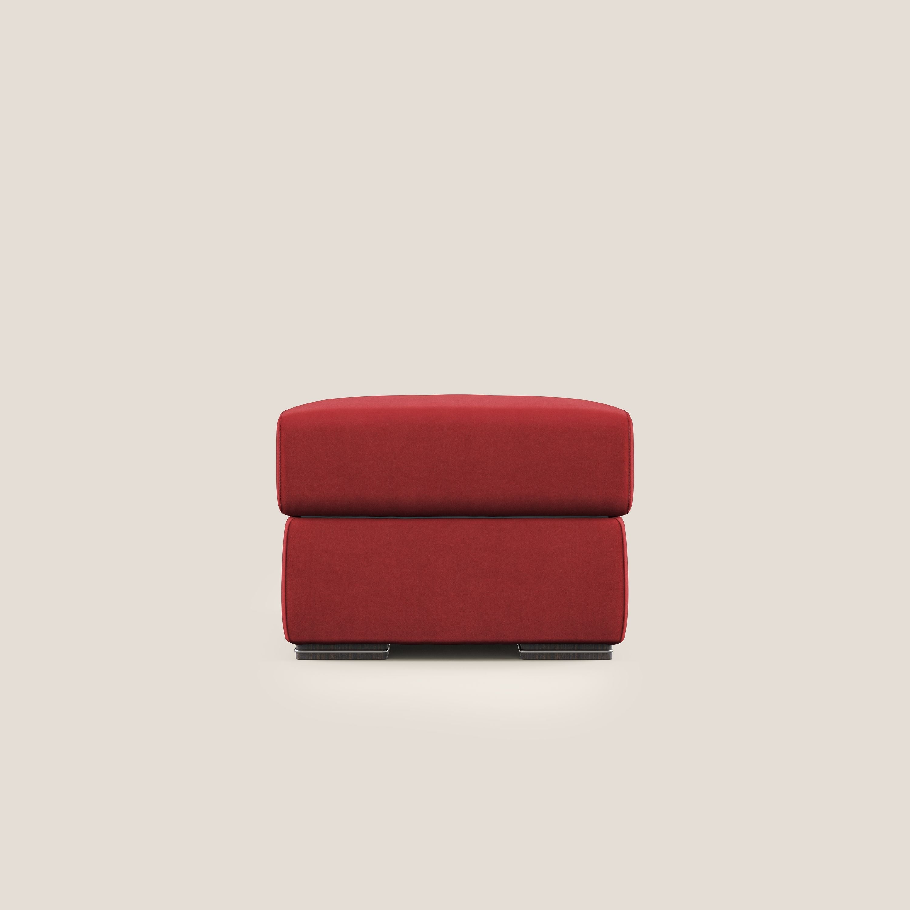 Sun pouf apribile contenitore in microfibra smacchiabile T11 rosso - divani.store