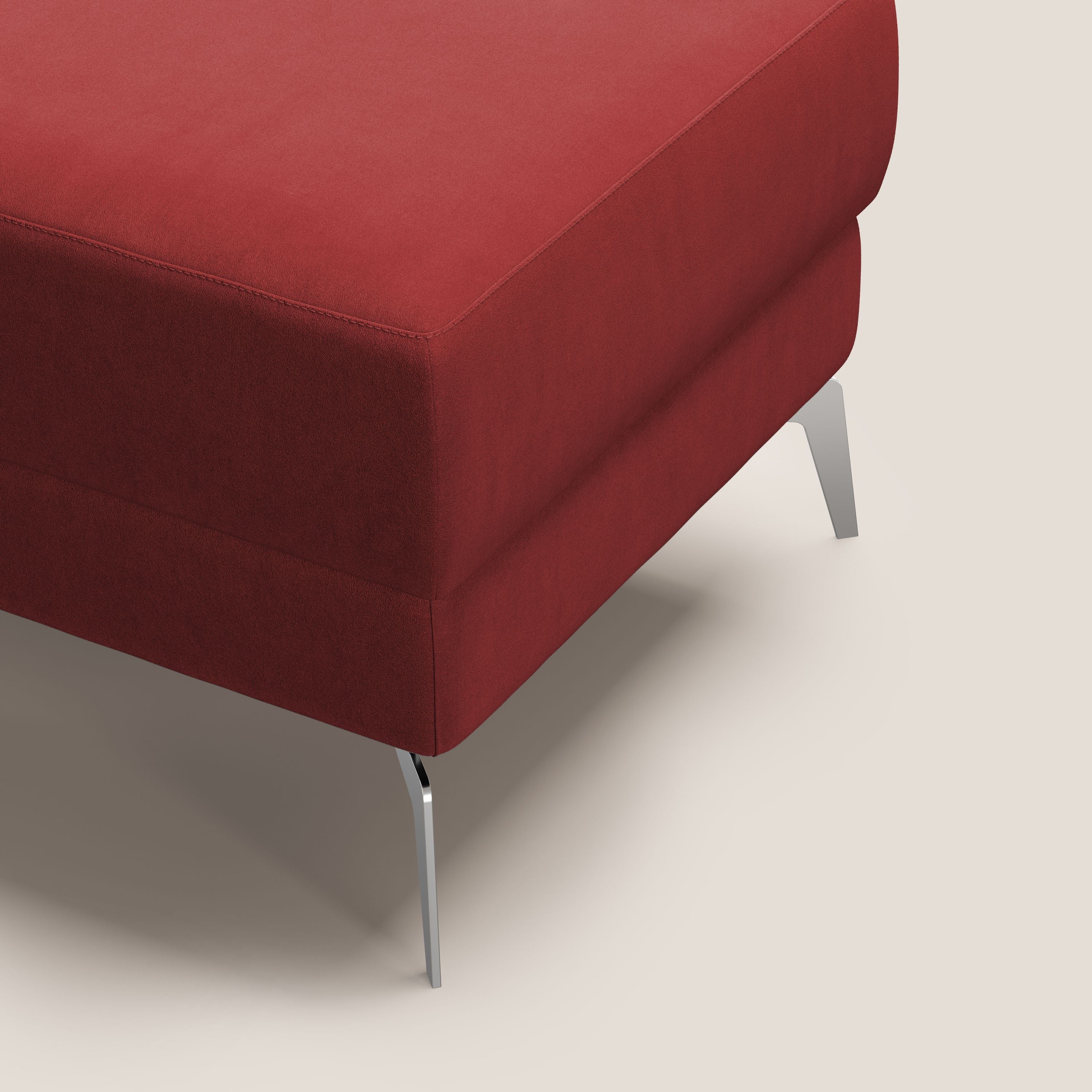 Star Pouf con piedini alti in microfibra impermeabile T11 rosso - divani.store