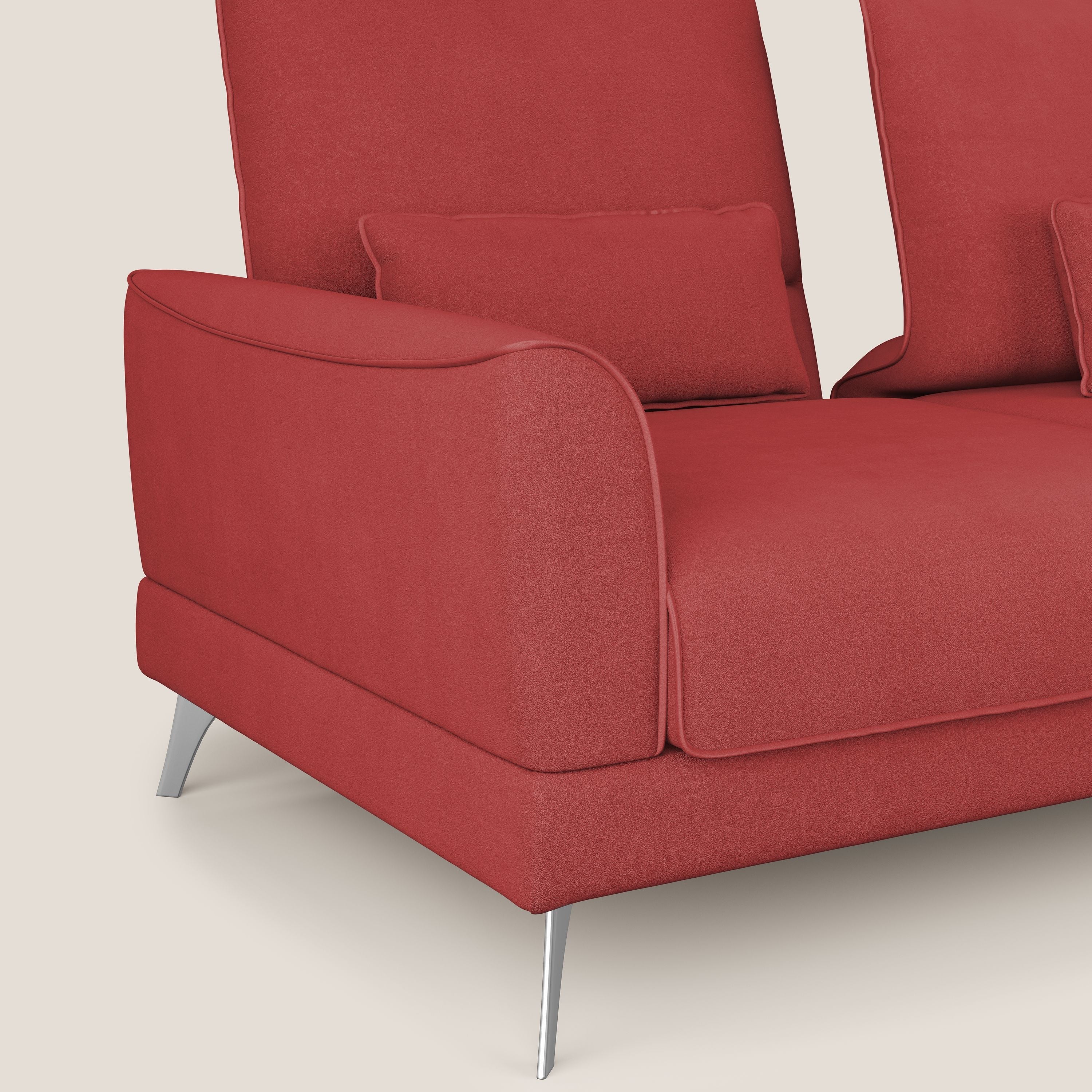 Tommy Divano relax con schienali traslanti in microfibra smacchiabile T11 rosso - divani.store
