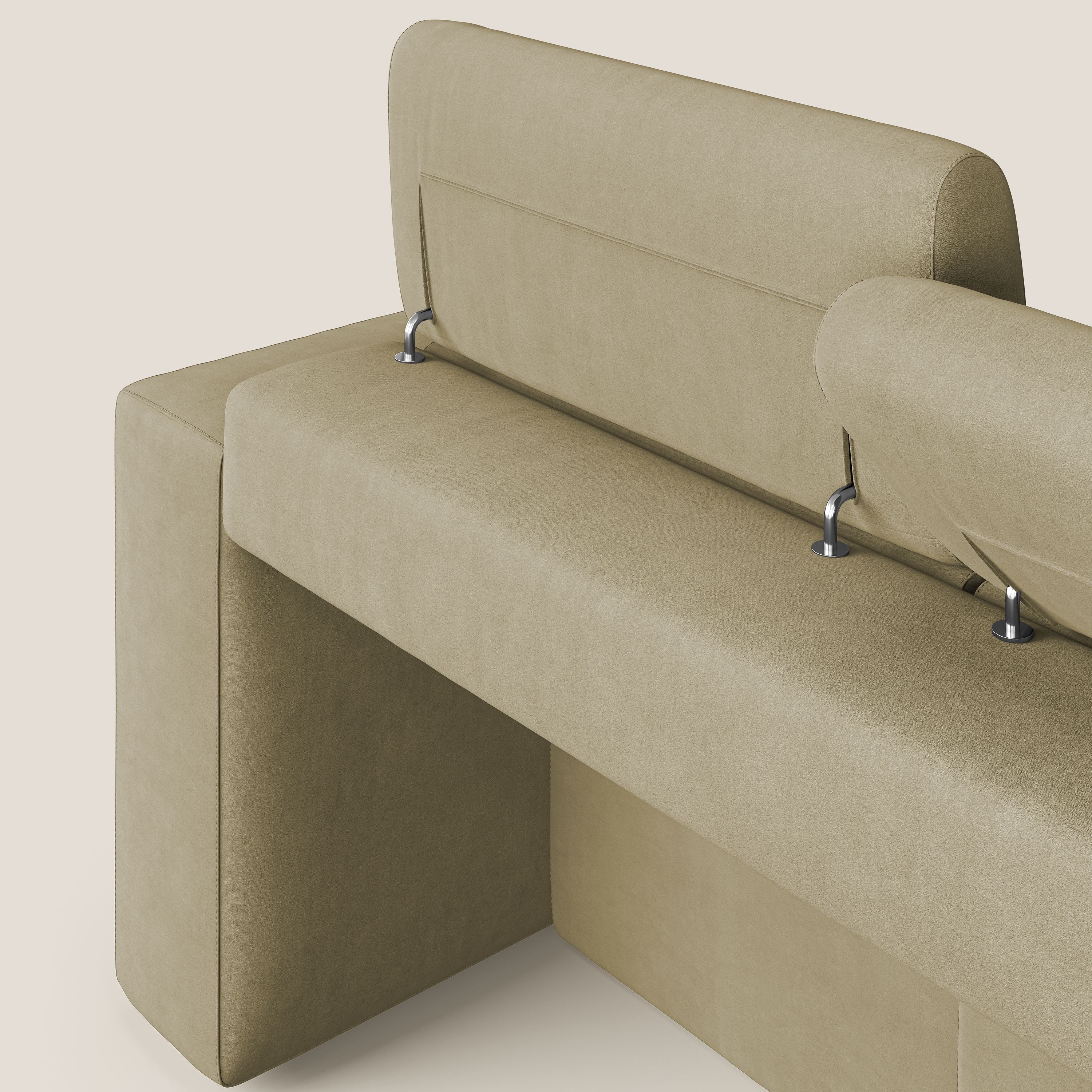 Orwell divano con 3 sedute estraibili in microfibra smacchiabile T11 beige - divani.store