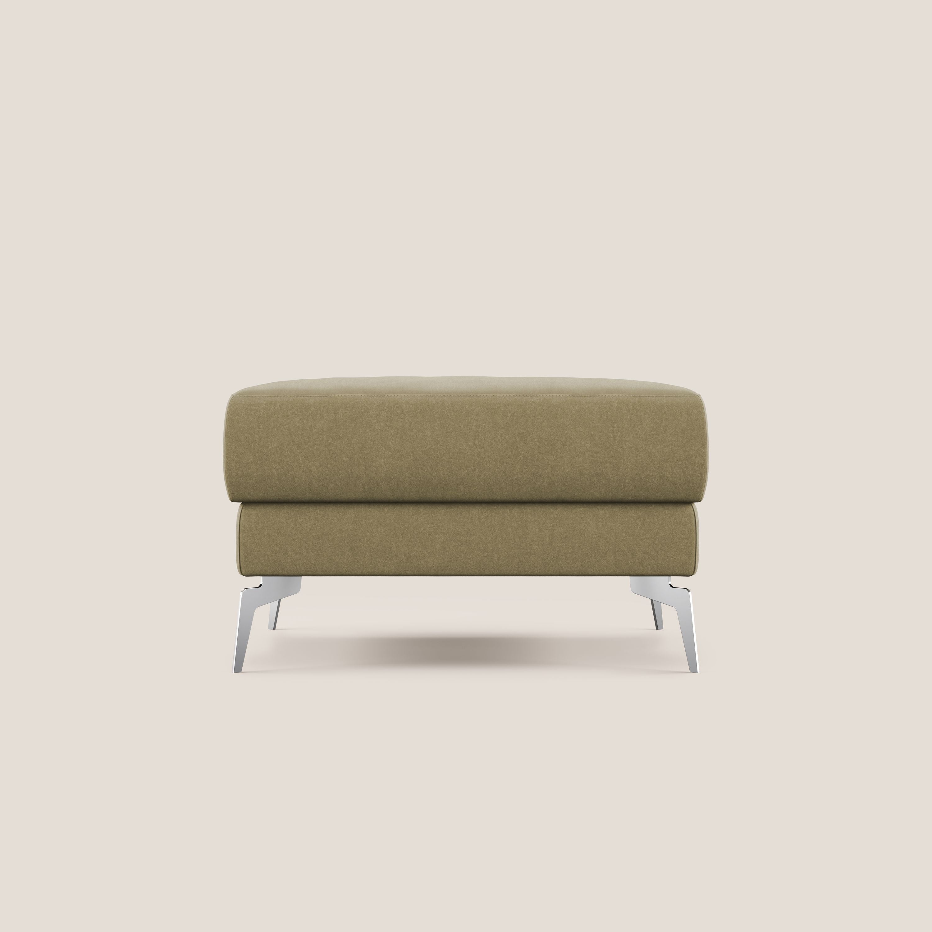 Star Pouf con piedini alti in microfibra impermeabile T11 beige - divani.store