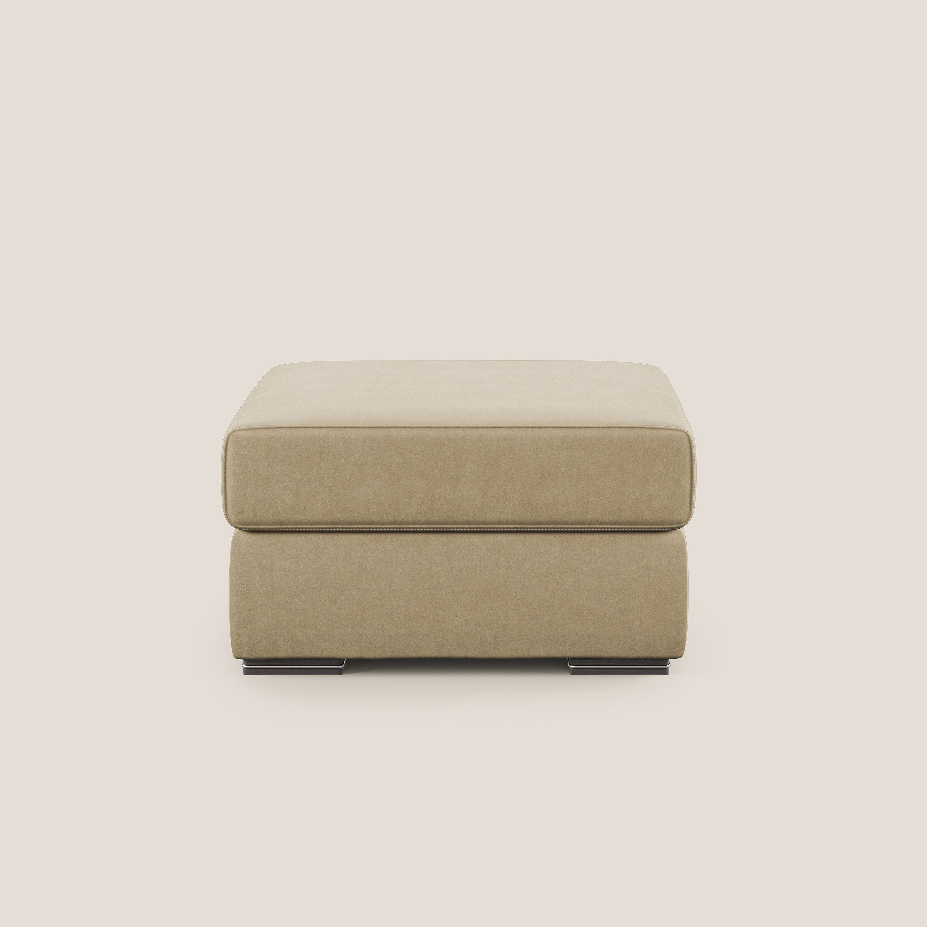 Sun pouf apribile contenitore in microfibra smacchiabile T11 beige - divani.store