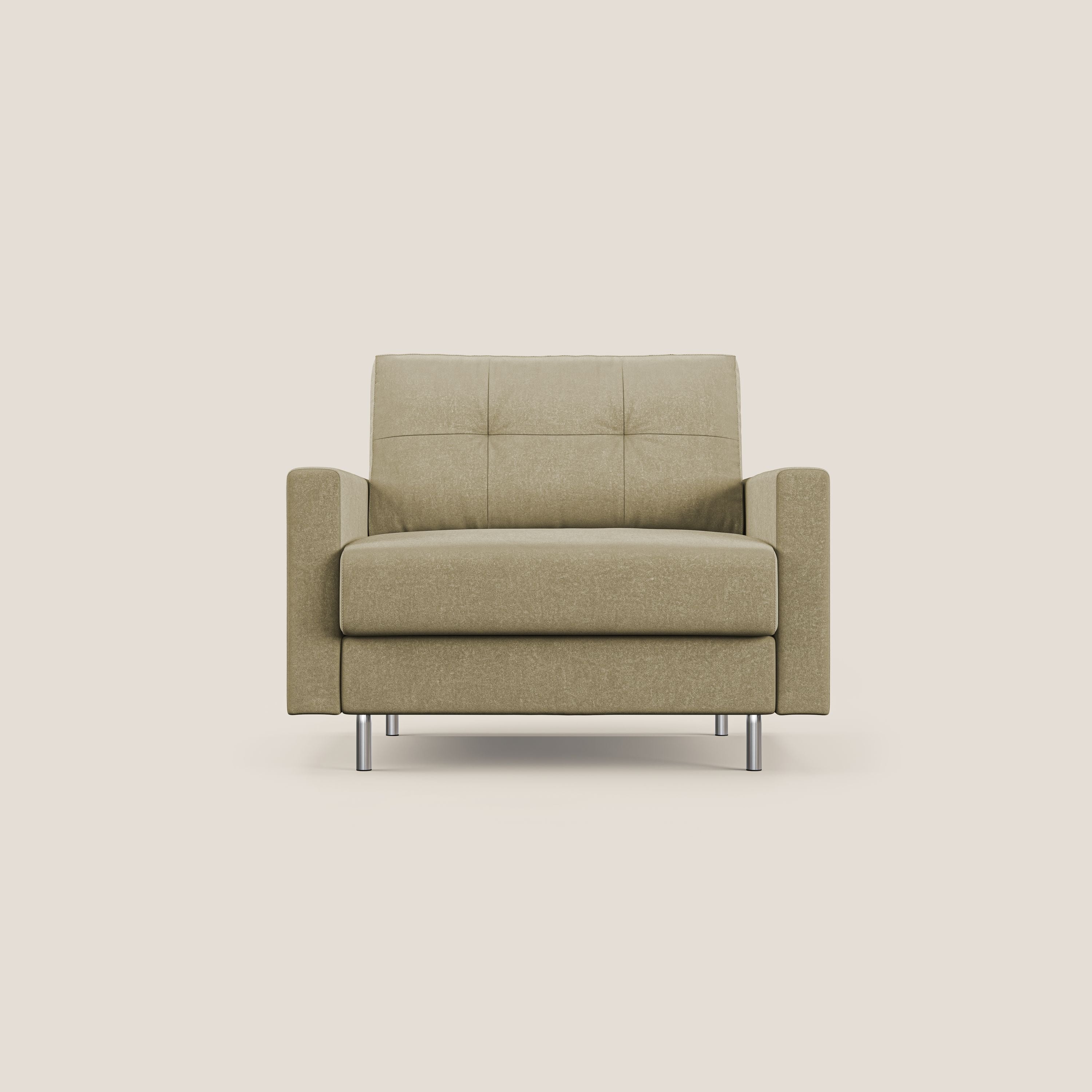 Megan poltrona letto in microfibra smacchiabile T11 beige - divani.store