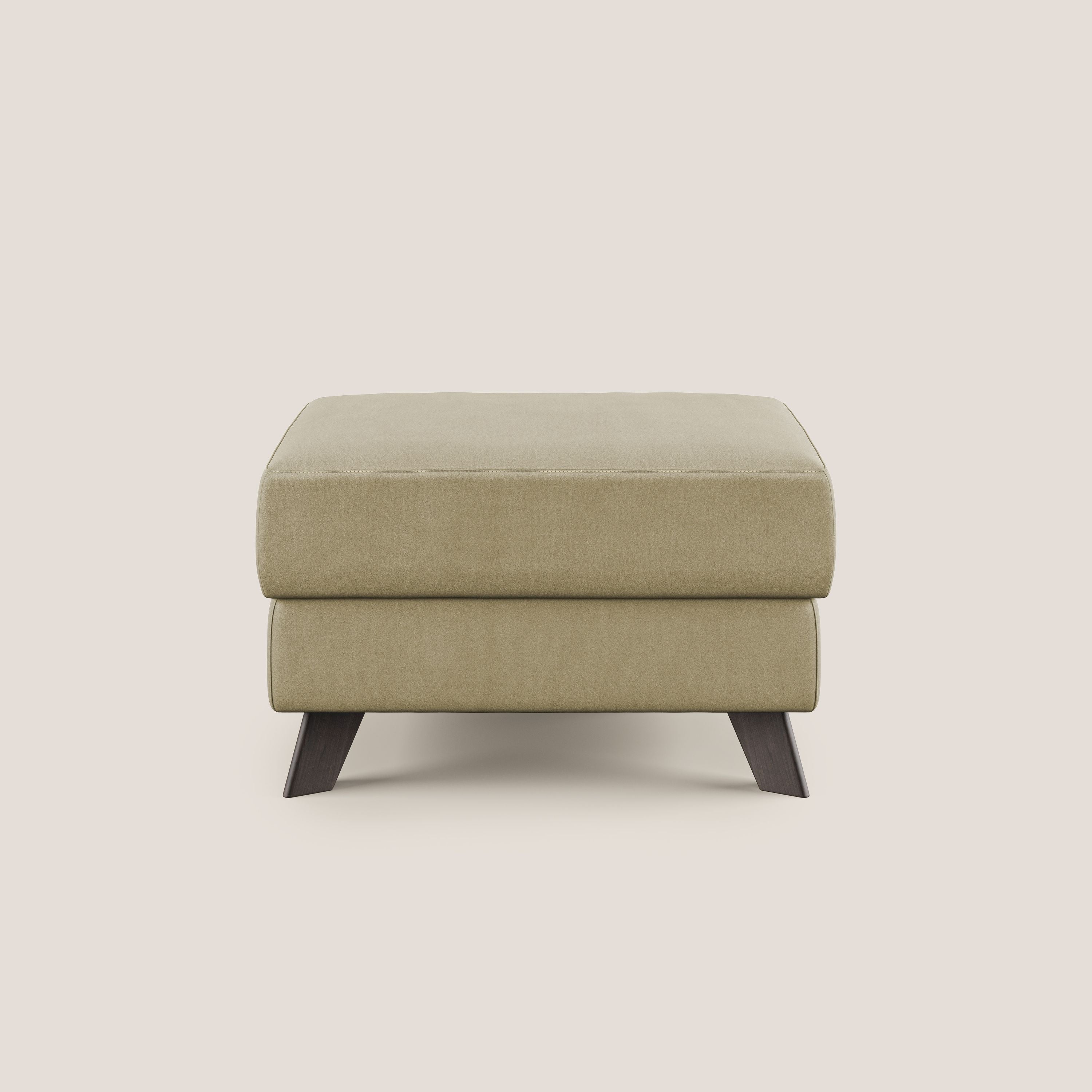 Moon Pouf contenitore e piedini alti in microfibra impermeabile T11 beige - divani.store