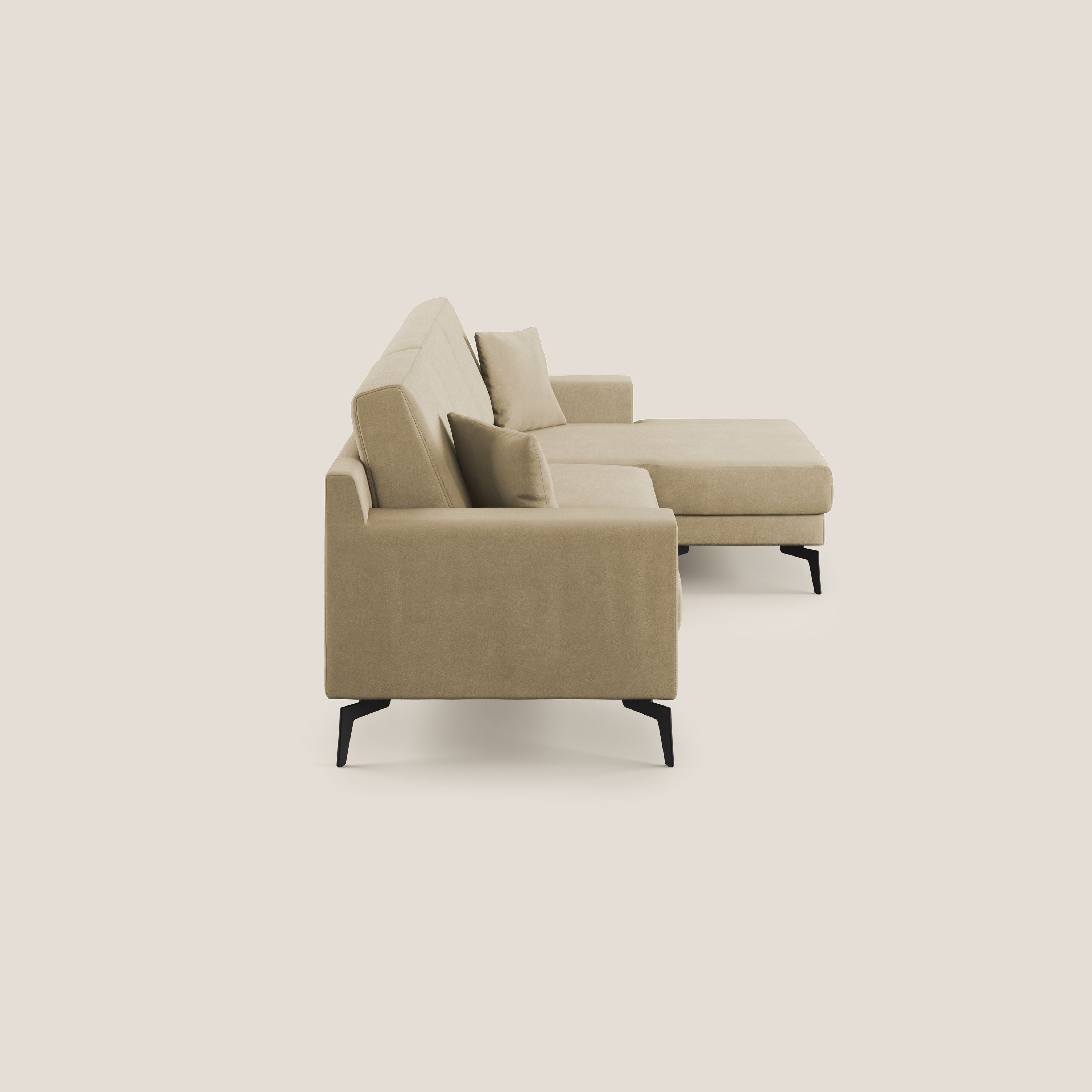 Prestige divano angolare reversibile in microfibra smacchiabile T11 beige - divani.store