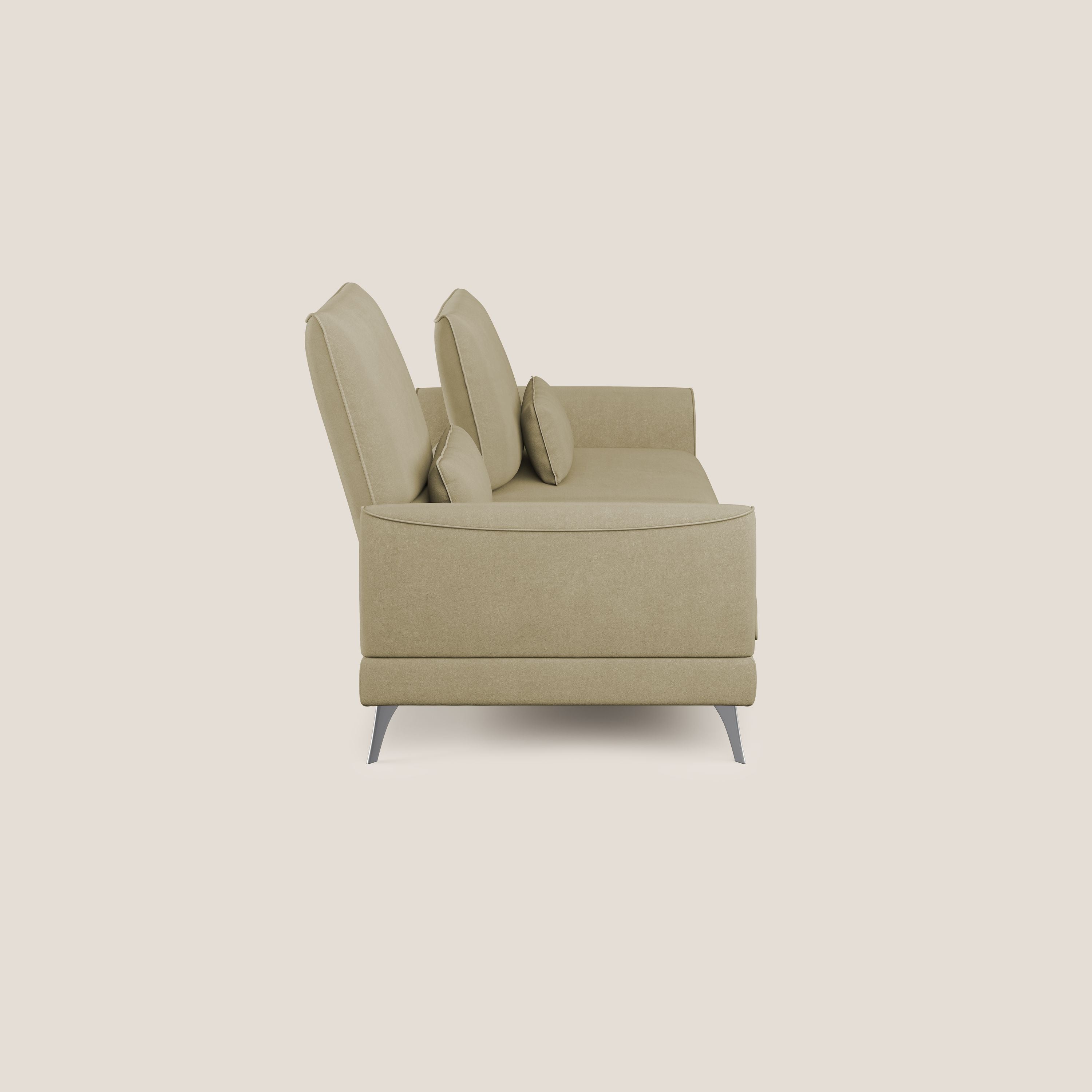 Tommy Divano relax con schienali traslanti in microfibra smacchiabile T11 beige - divani.store