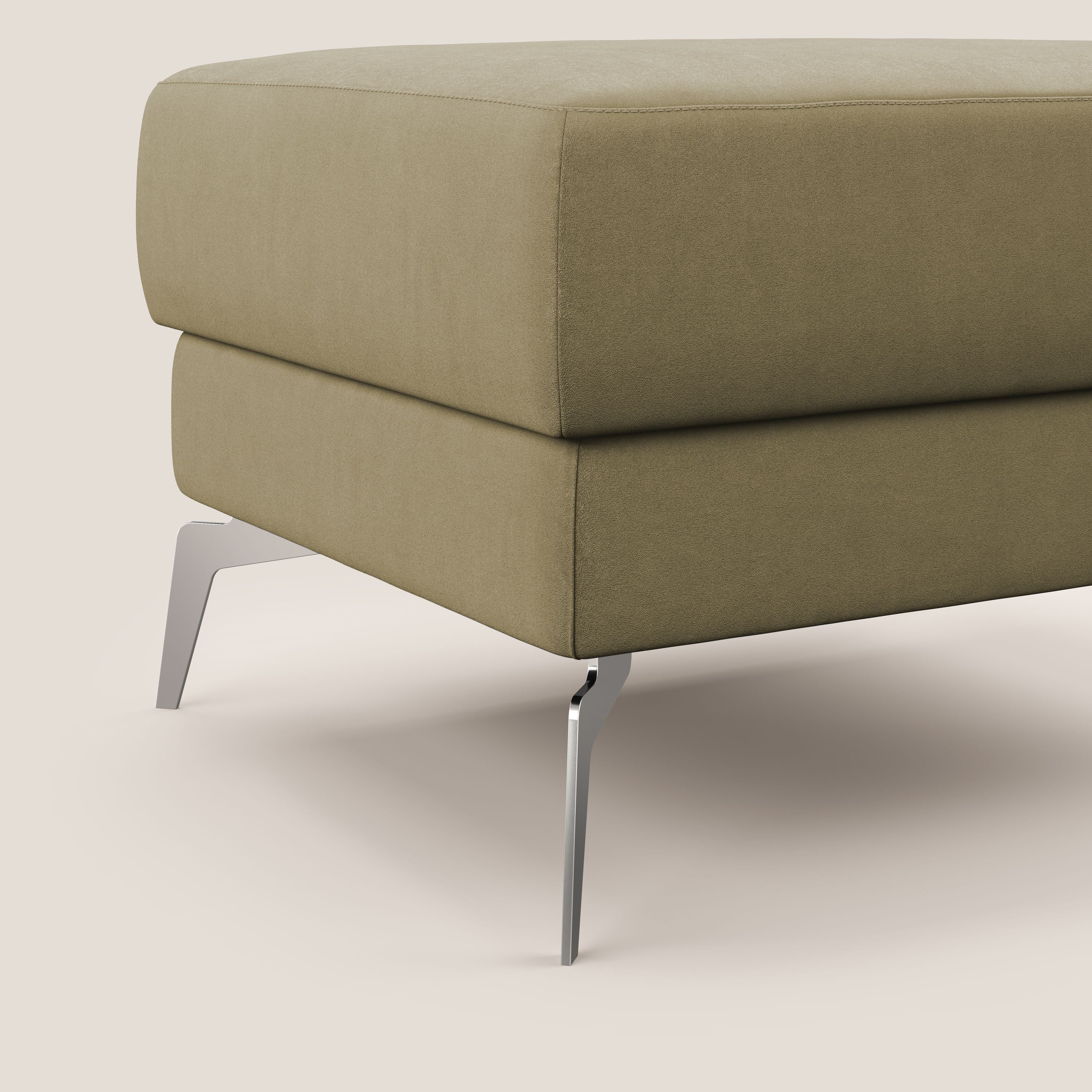 Star Pouf con piedini alti in microfibra impermeabile T11 beige - divani.store