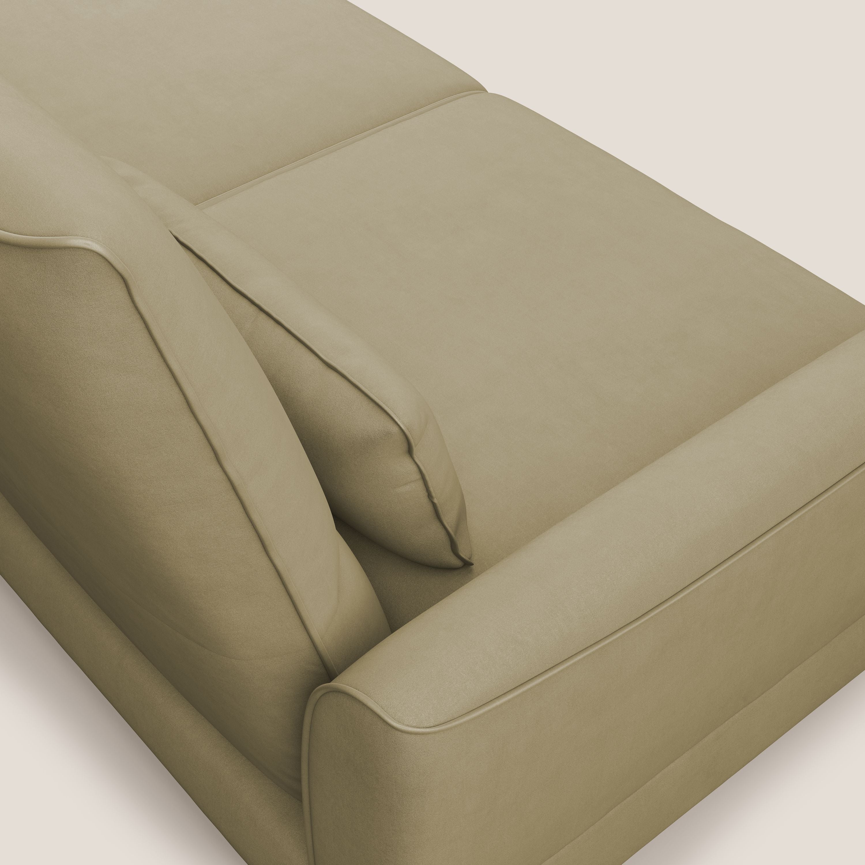 Tommy Divano angolare con relax e schienali traslanti in microfibra smacchiabile T11 beige - divani.store