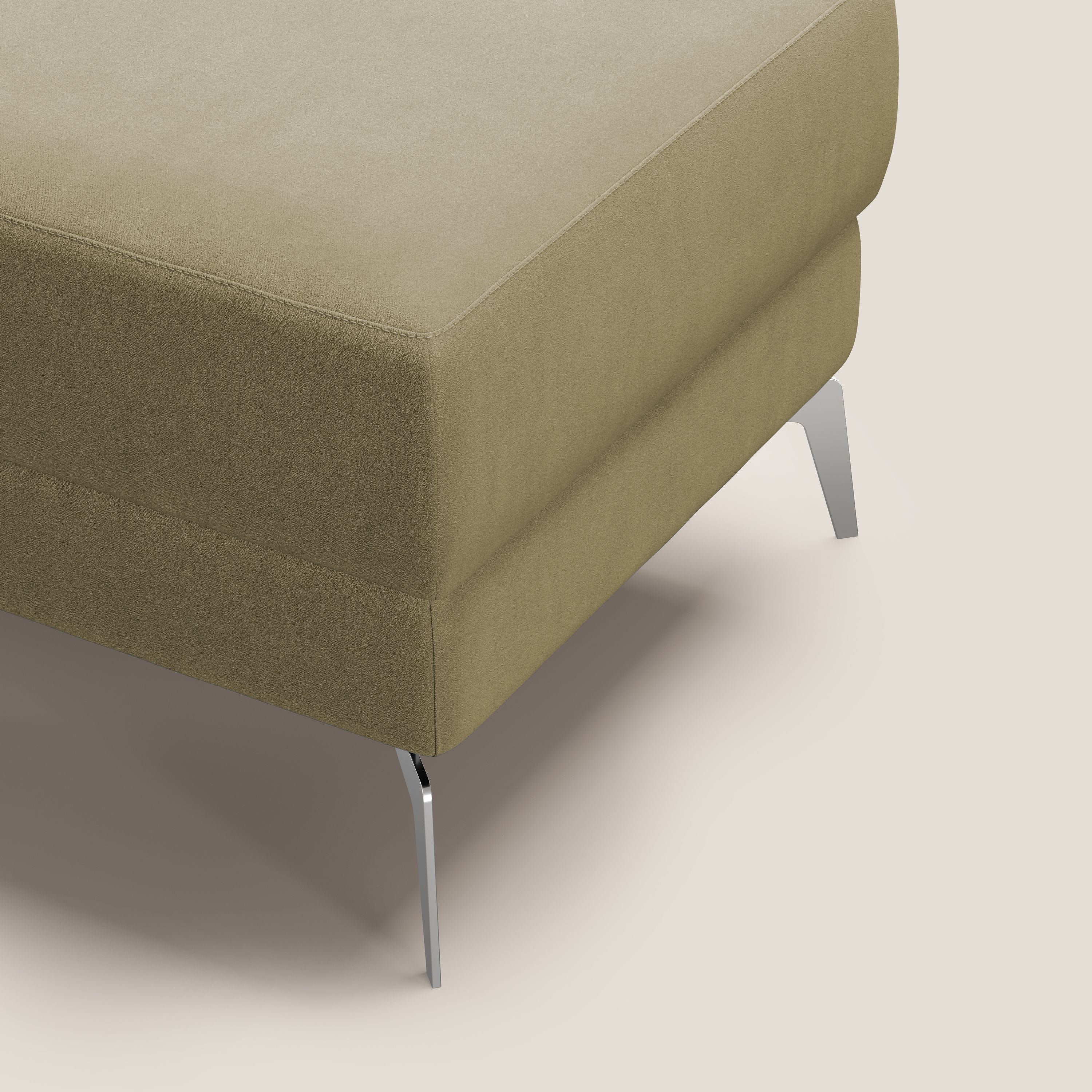 Star Pouf con piedini alti in microfibra impermeabile T11 beige - divani.store