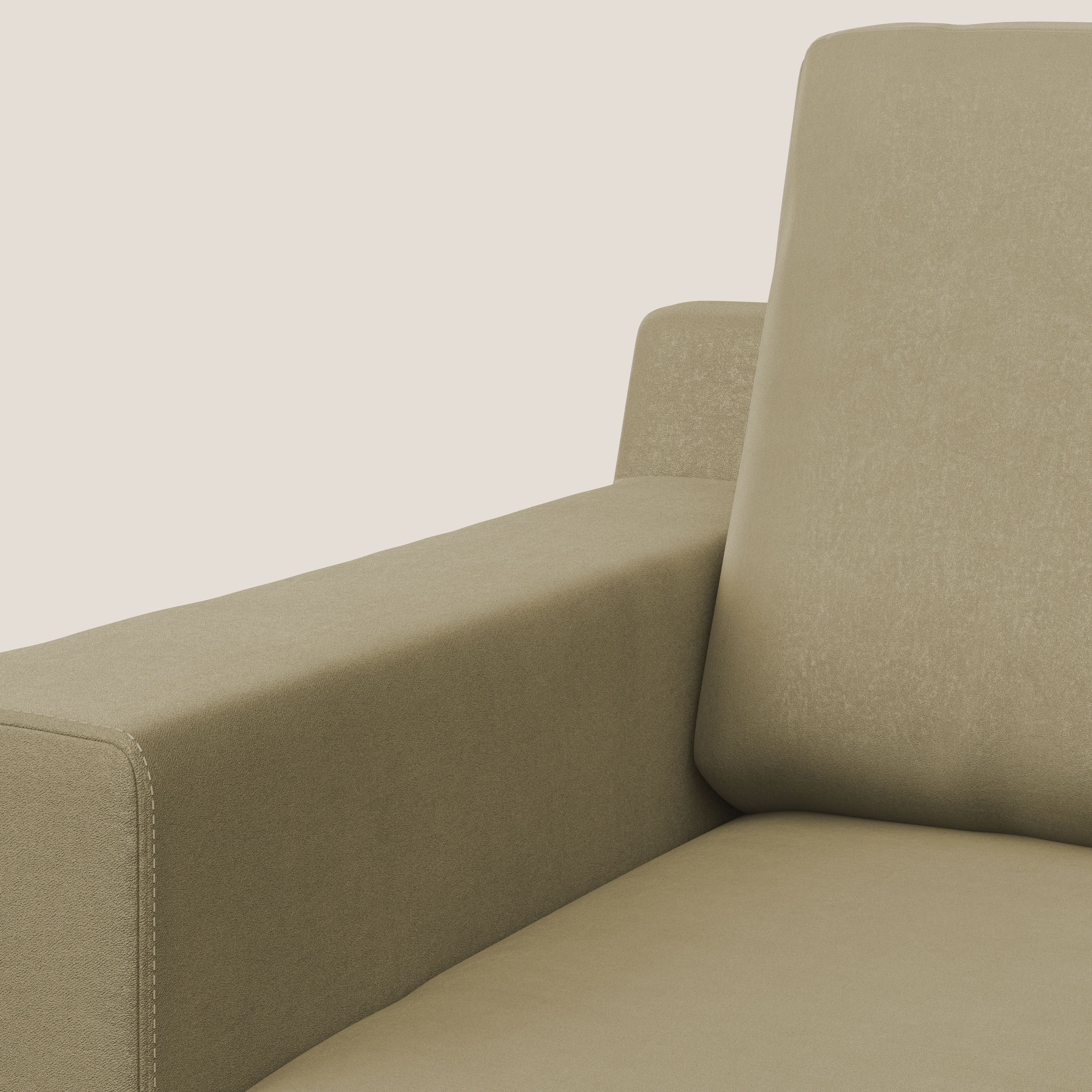 Prestige poltroncina moderna in microfibra smacchiabile T11 beige - divani.store