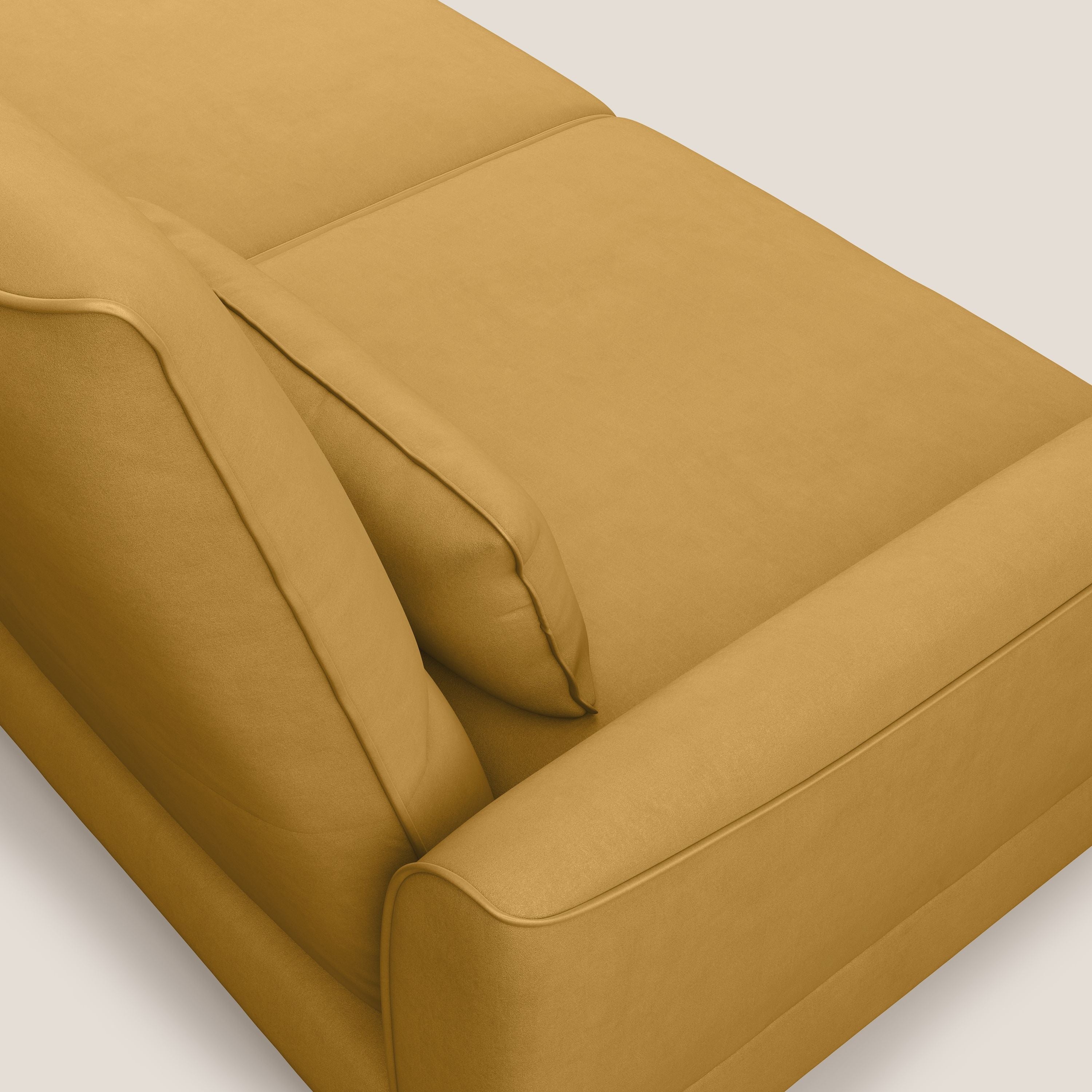 Tommy Divano angolare con relax e schienali traslanti in microfibra smacchiabile T11 giallo - divani.store