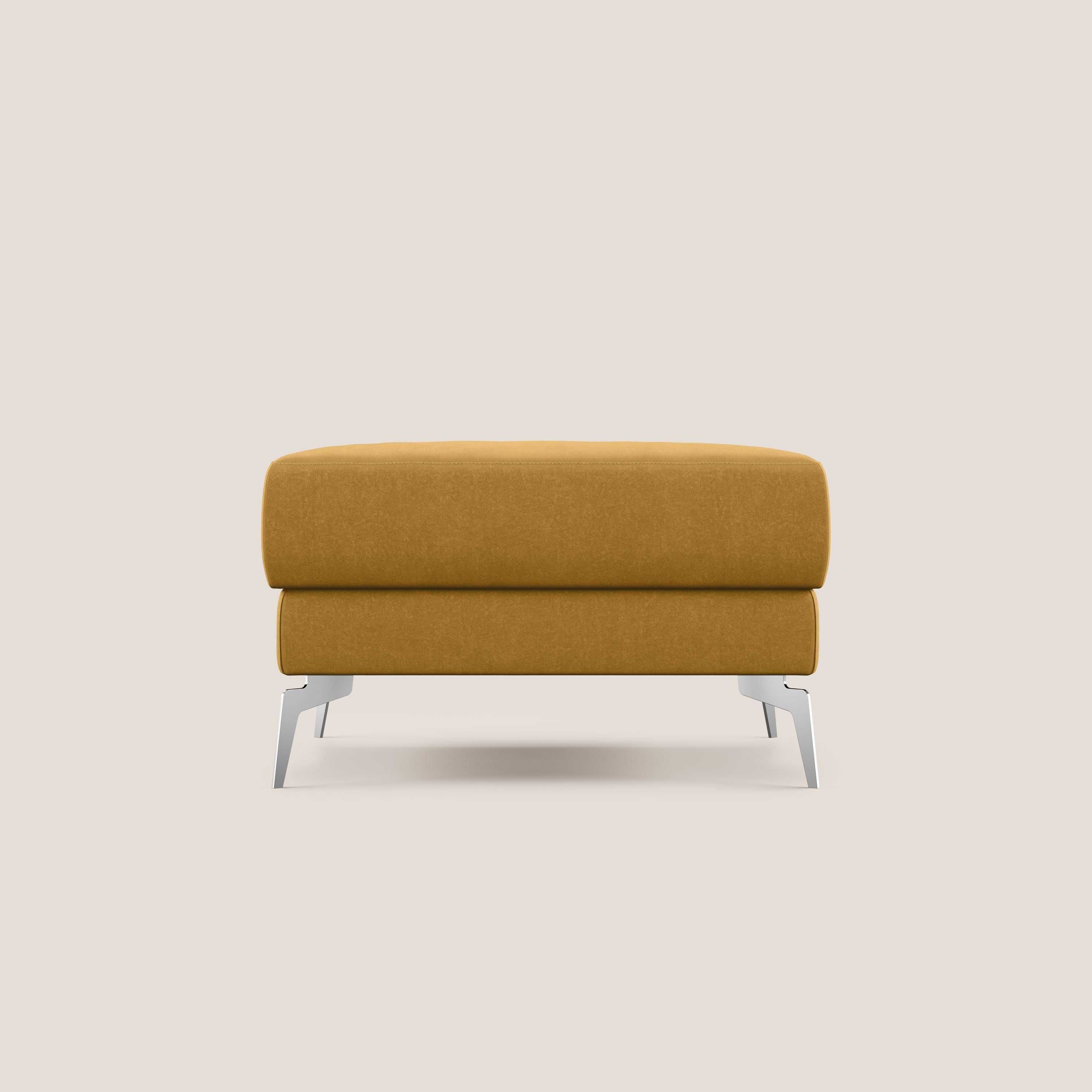 Star Pouf con piedini alti in microfibra impermeabile T11 giallo - divani.store