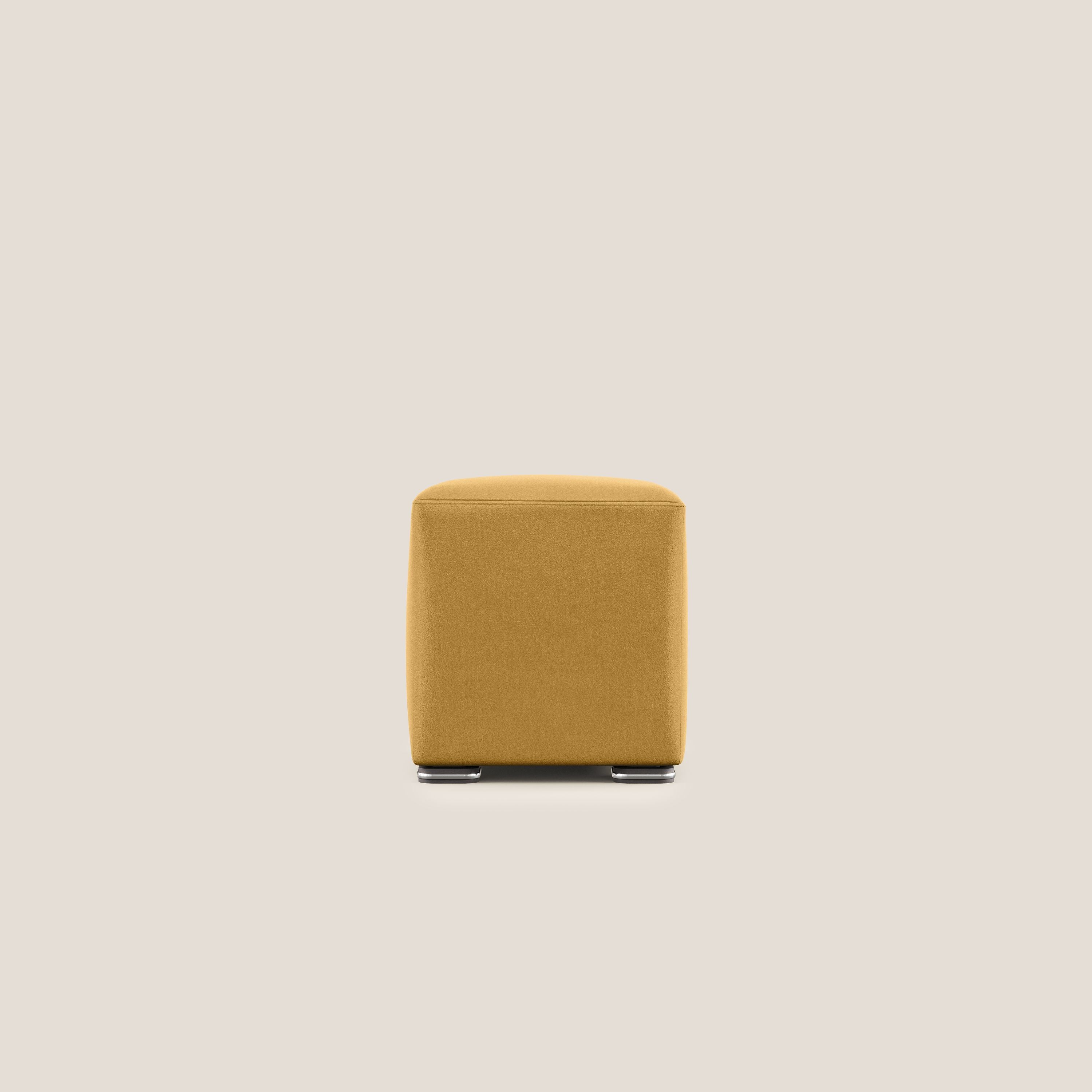 Cube pouf in microfibra smacchiabile T11 giallo - divani.store