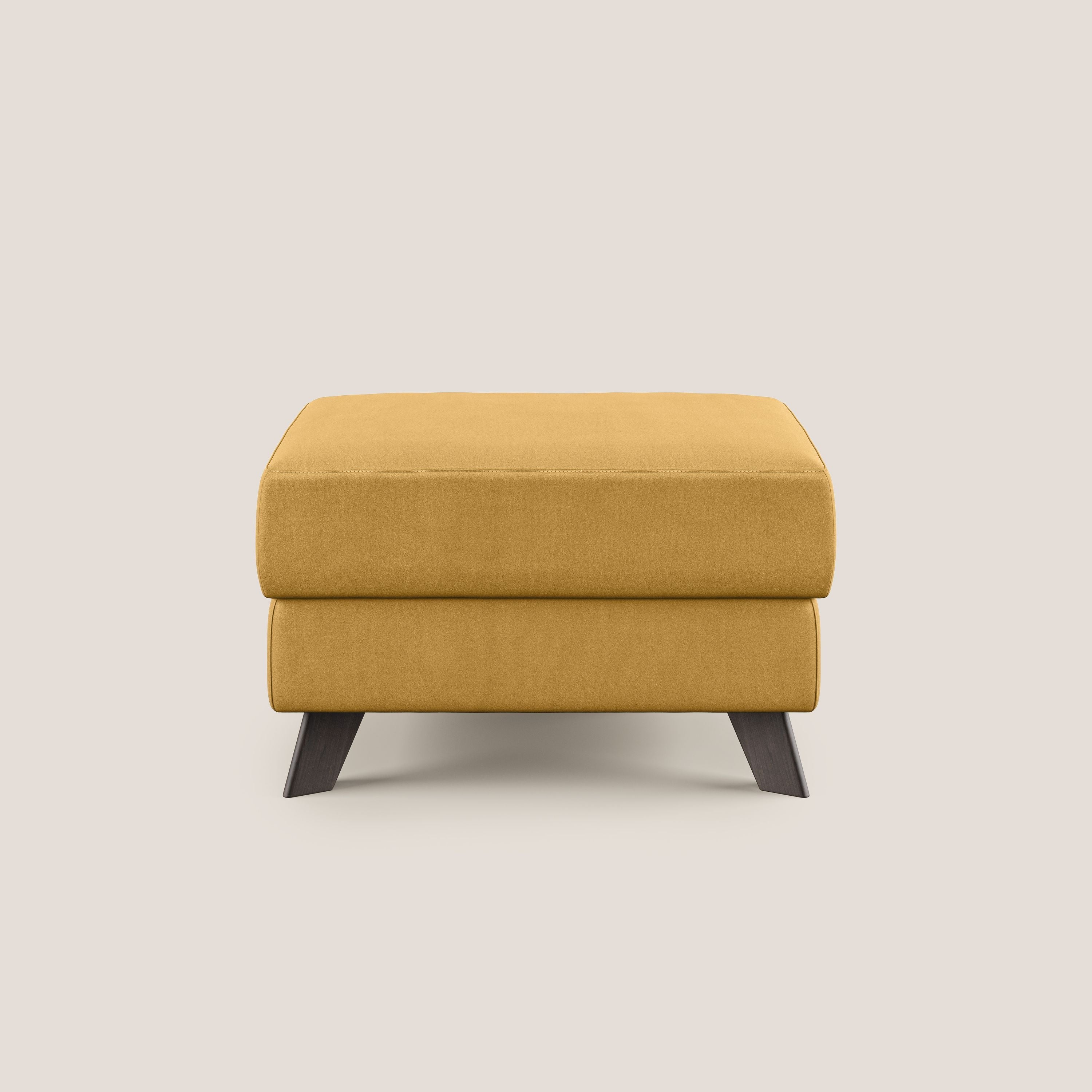 Moon Pouf contenitore e piedini alti in microfibra impermeabile T11 giallo - divani.store