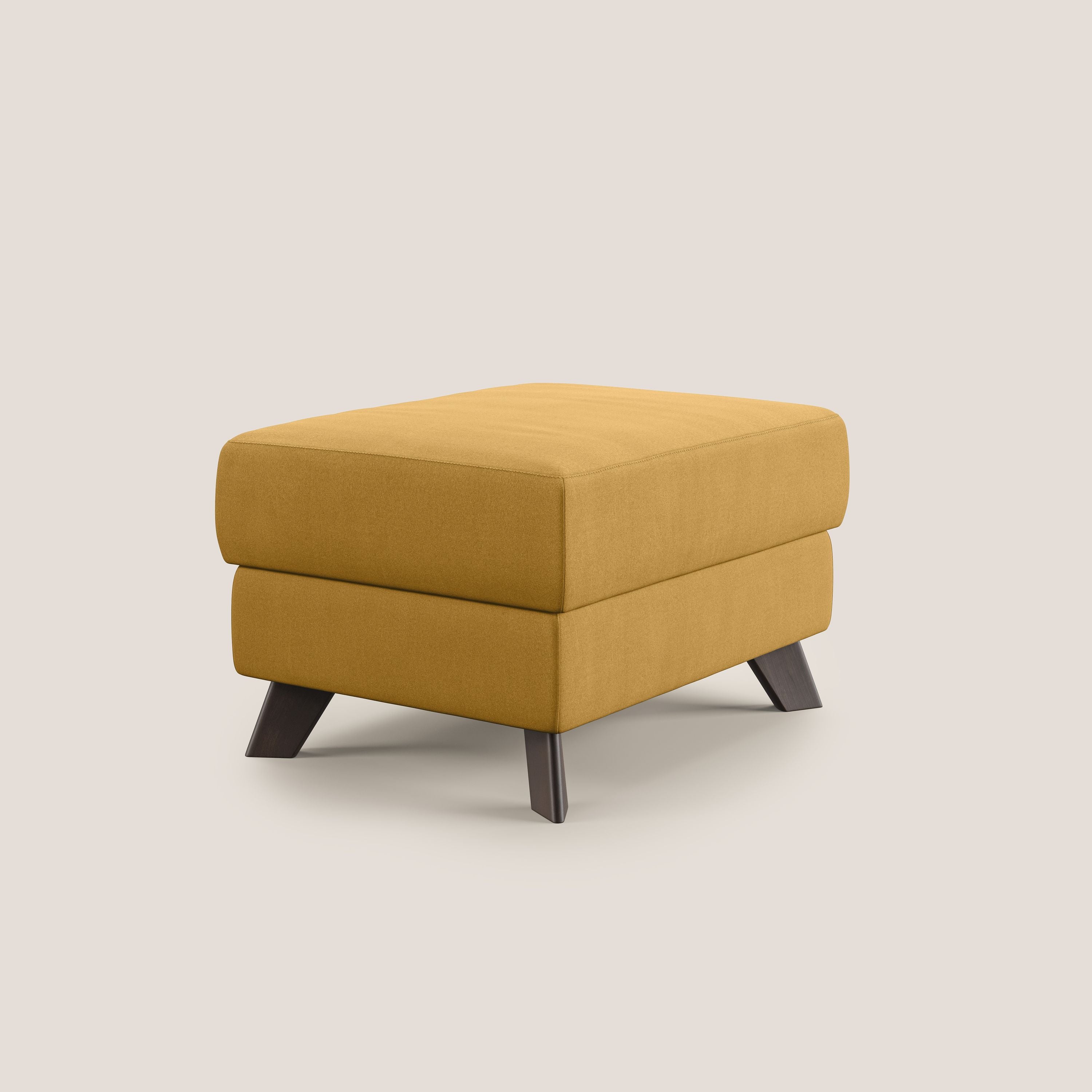 Moon Pouf contenitore e piedini alti in microfibra impermeabile T11 giallo - divani.store