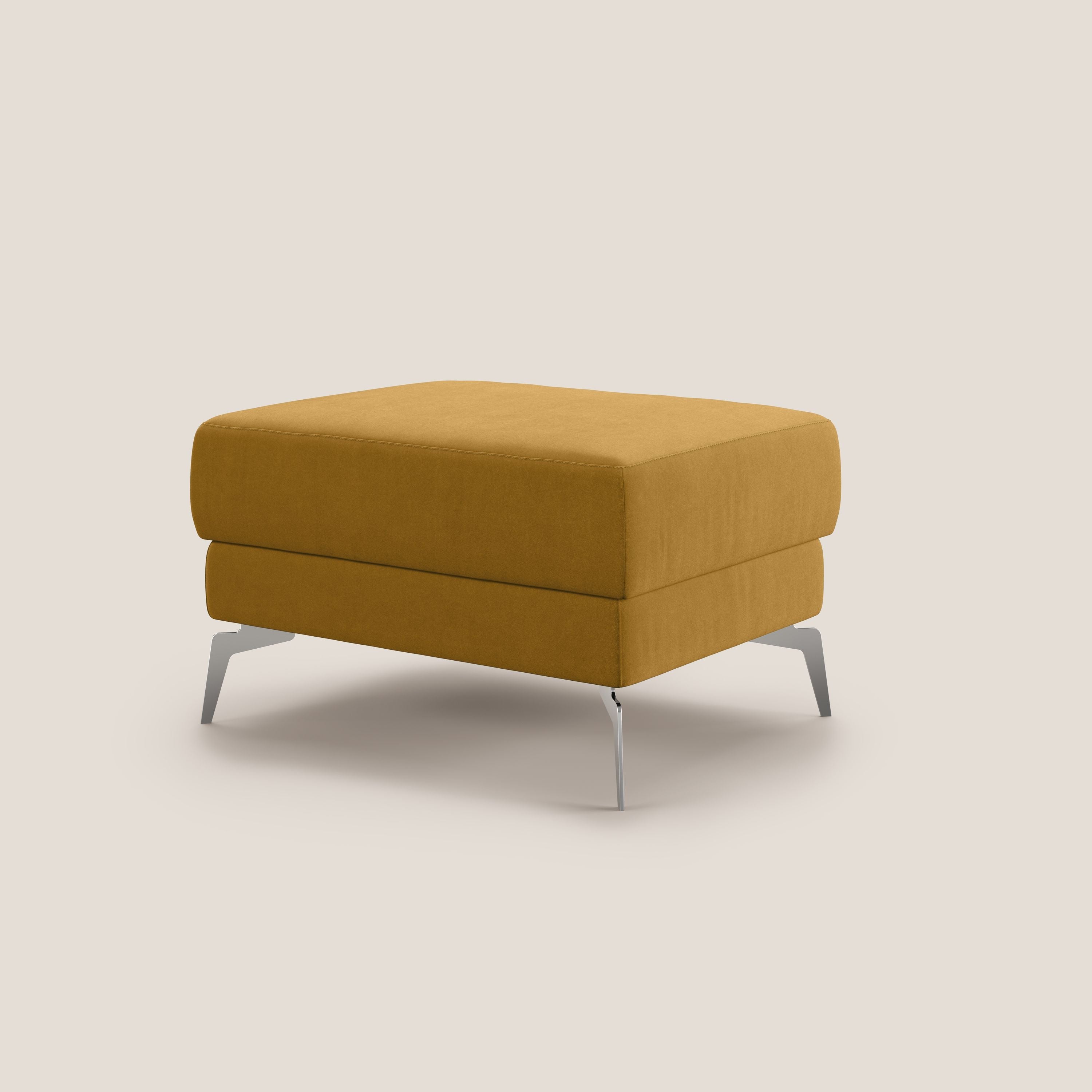 Star Pouf con piedini alti in microfibra impermeabile T11 giallo - divani.store