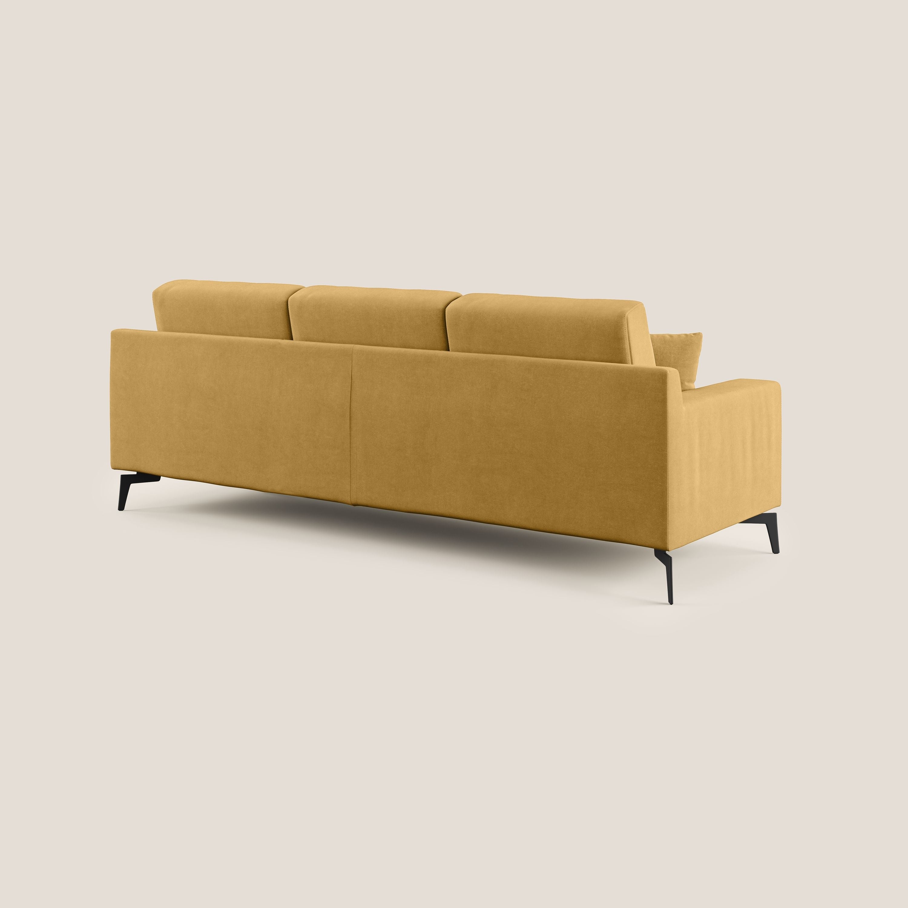 Prestige divano angolare reversibile in microfibra smacchiabile T11 giallo - divani.store