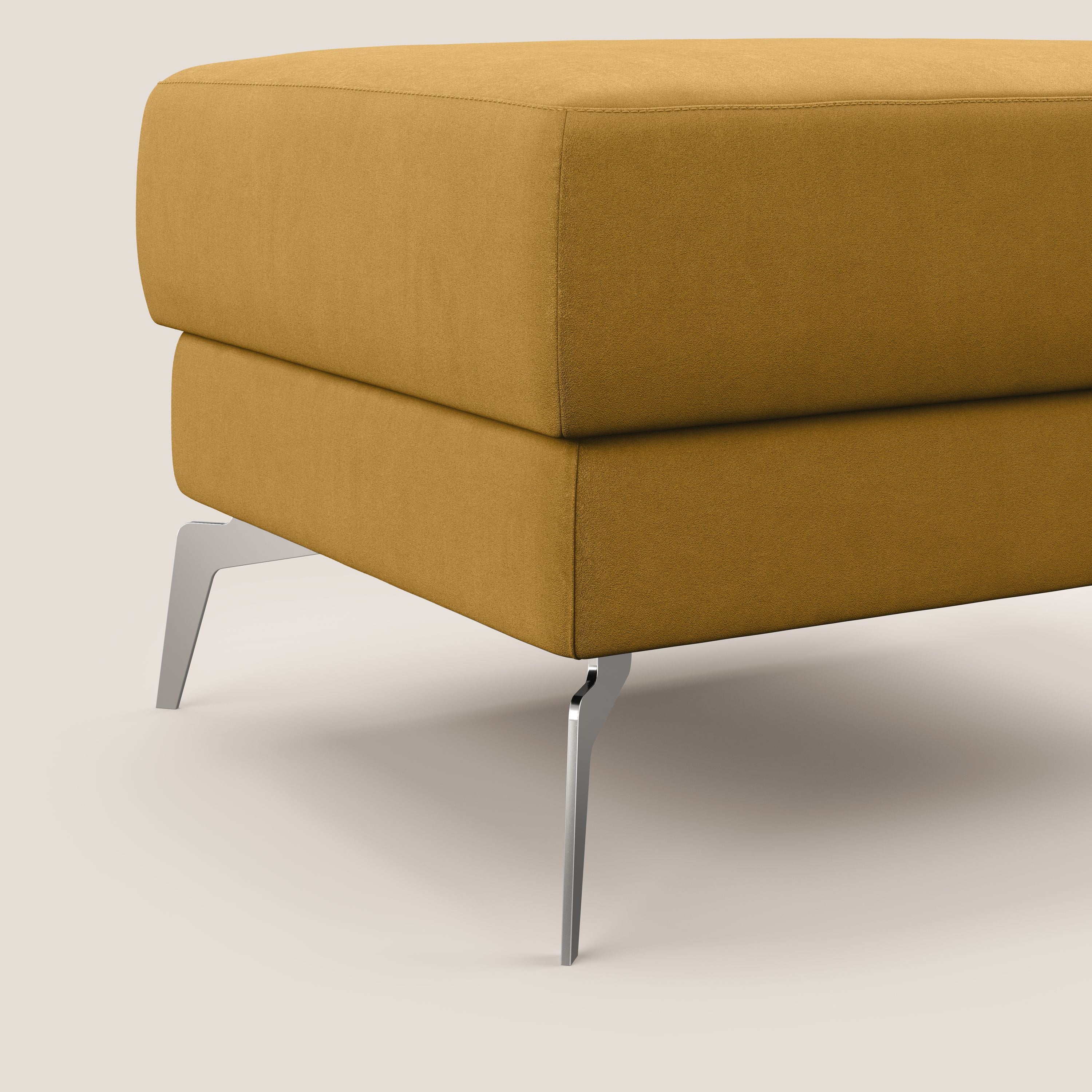 Star Pouf con piedini alti in microfibra impermeabile T11 giallo - divani.store