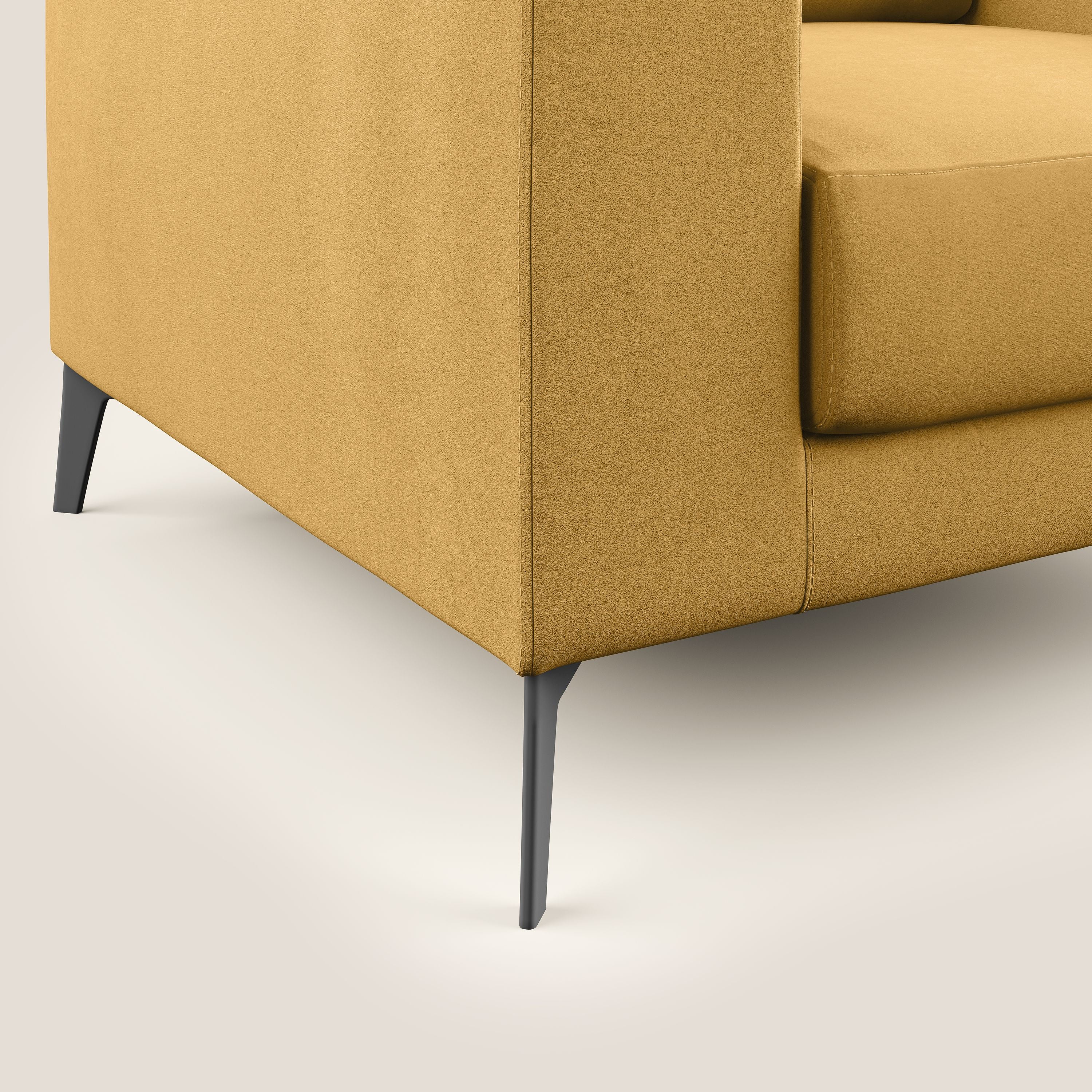 Prestige poltroncina moderna in microfibra smacchiabile T11 giallo - divani.store