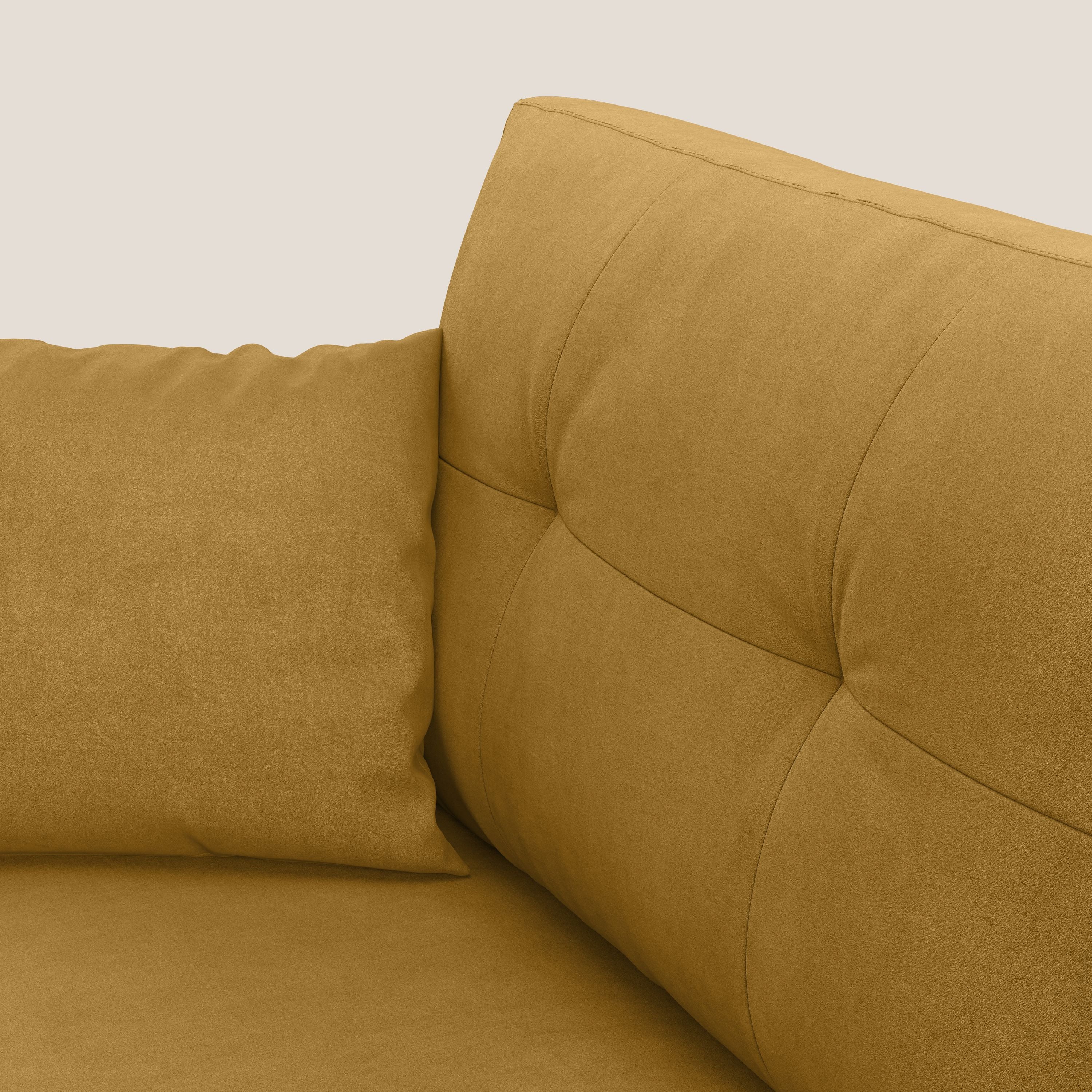 Megan divano letto angolare in microfibra smacchiabile T11 giallo - divani.store