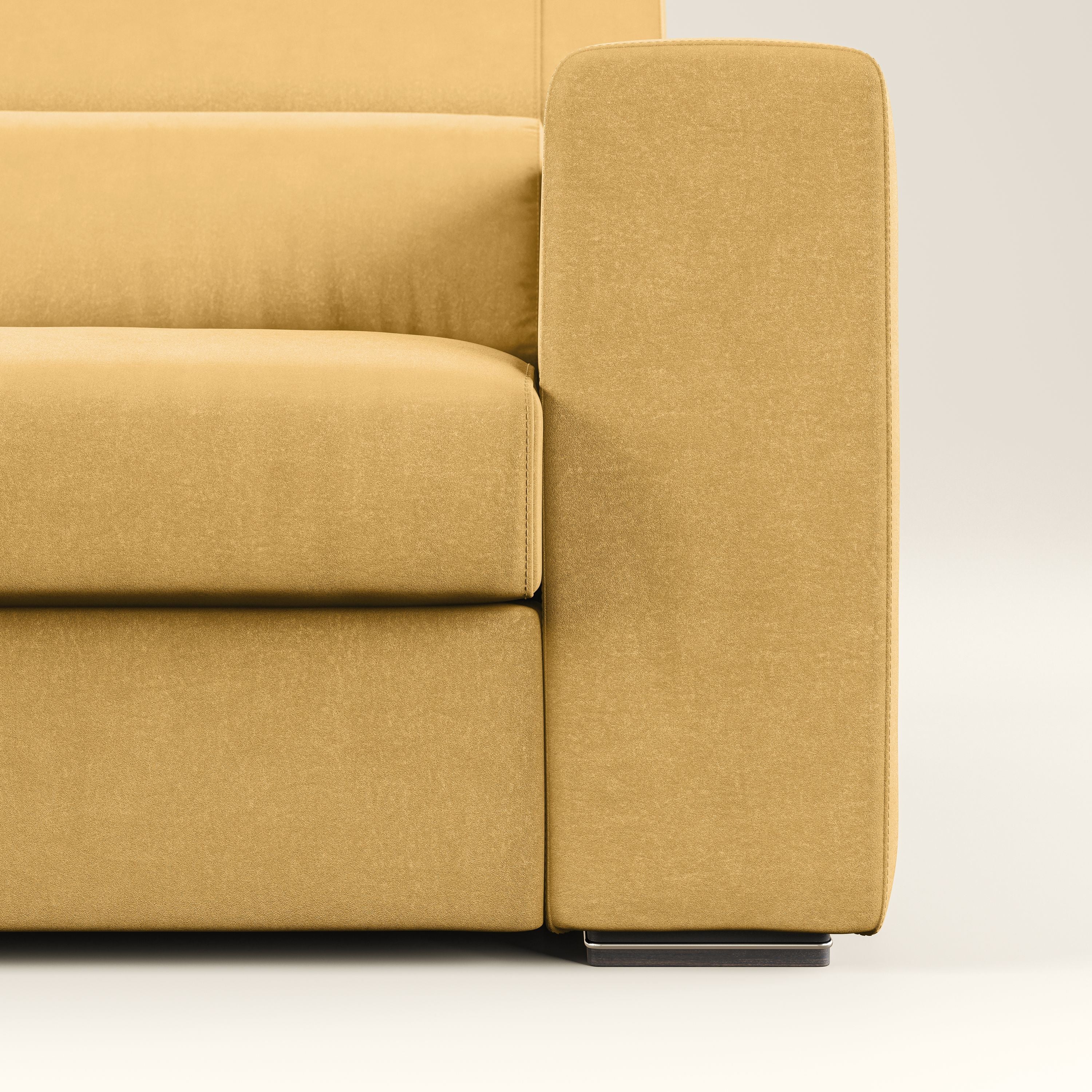 Vegas divano con poggiatesta reclinabili in microfibra smacchiabile T11 giallo - divani.store