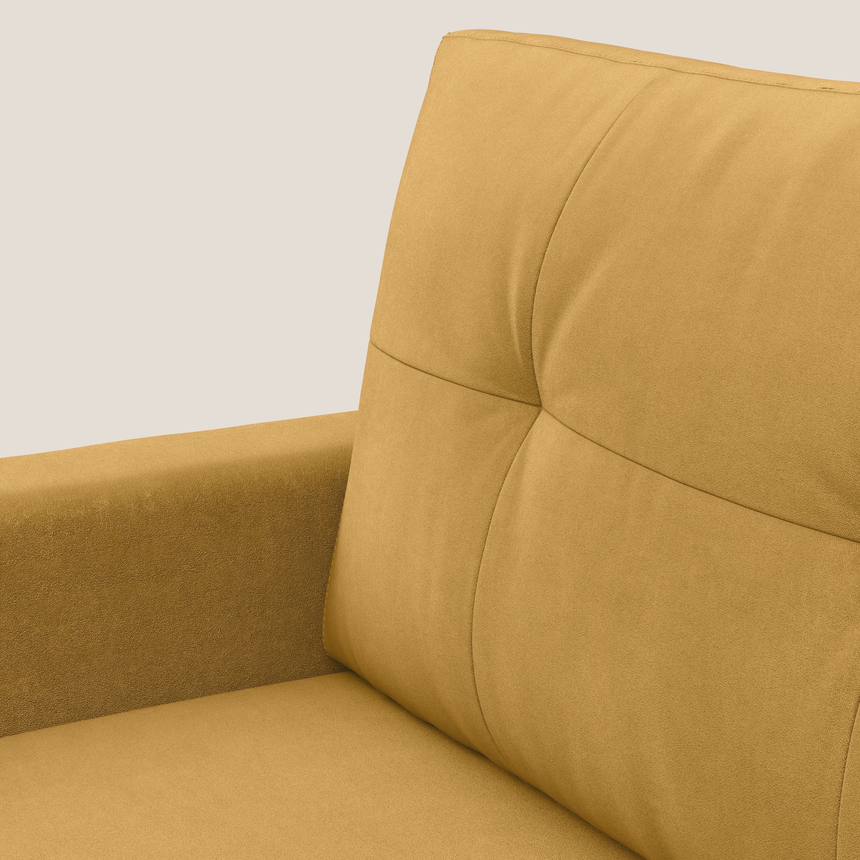 Megan poltrona letto in microfibra smacchiabile T11 giallo - divani.store