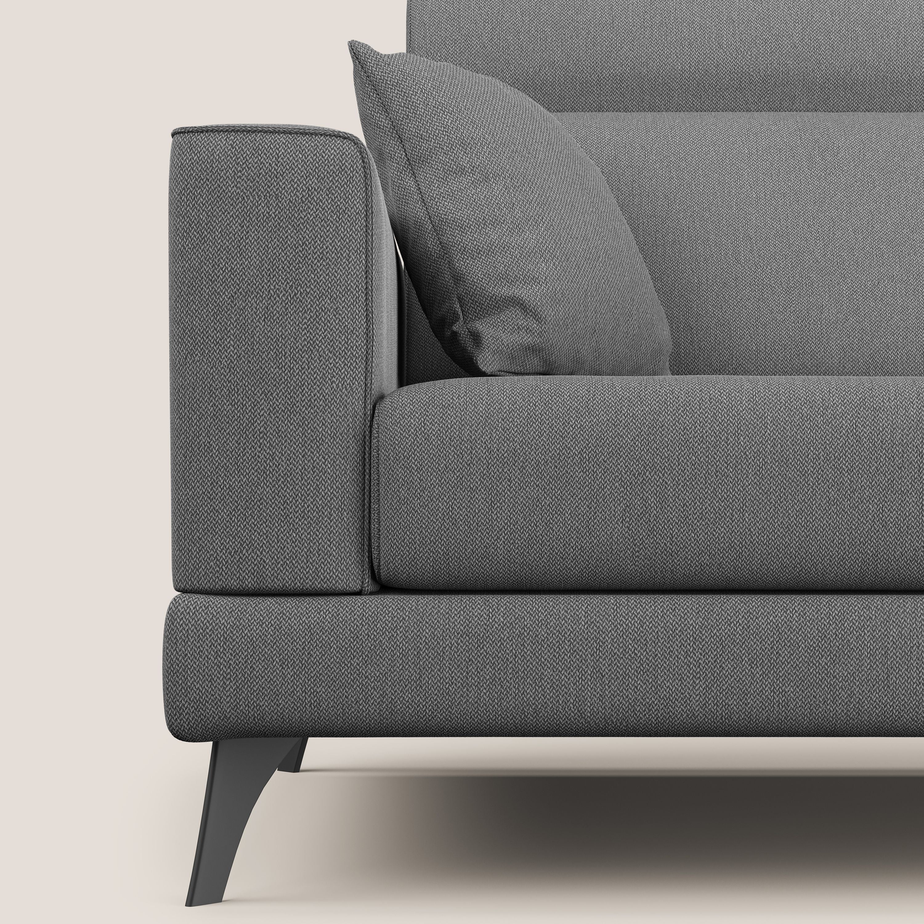 Slide Divano con schienali traslanti e poggiatesta in tessuto smacchiabile T05 antracite - divani.store