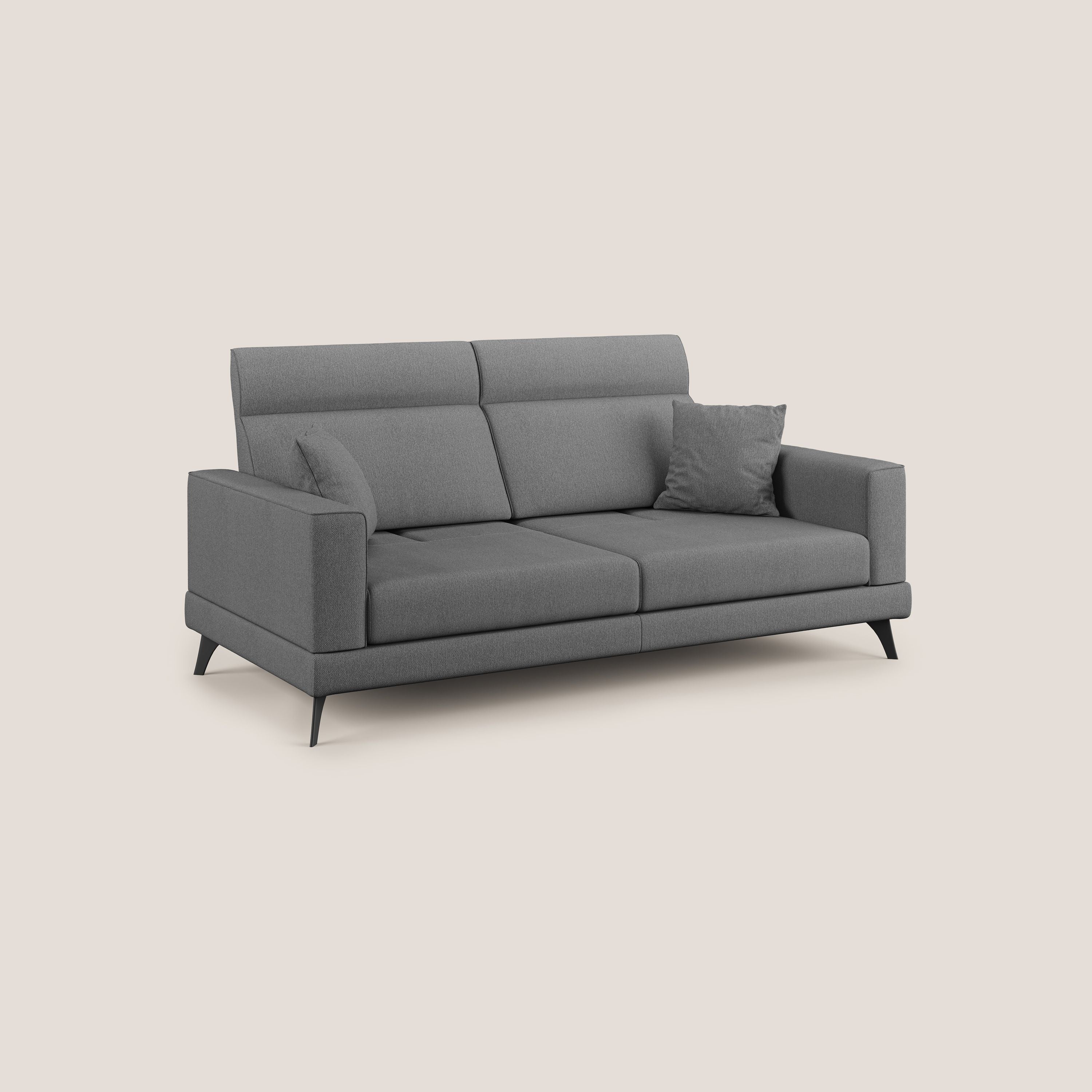 Slide Divano con schienali traslanti e poggiatesta in tessuto smacchiabile T05 antracite - divani.store