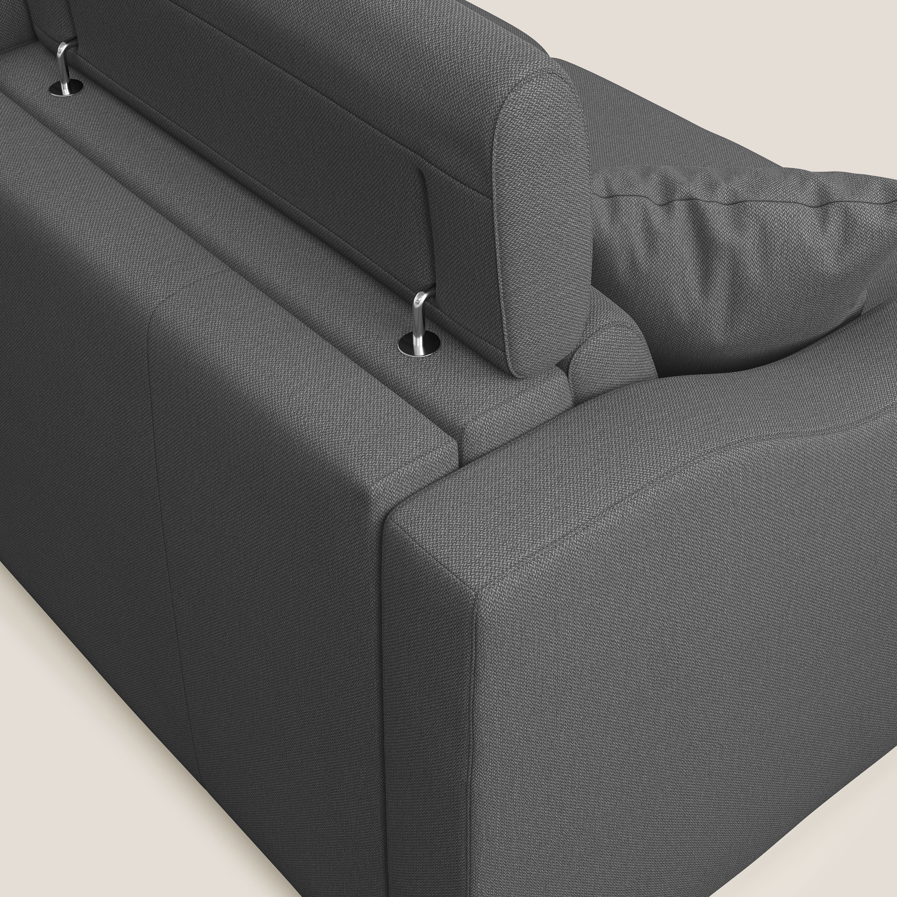 Amber divano letto matrimoniale in tessuto smacchiabile T05 antracite - divani.store