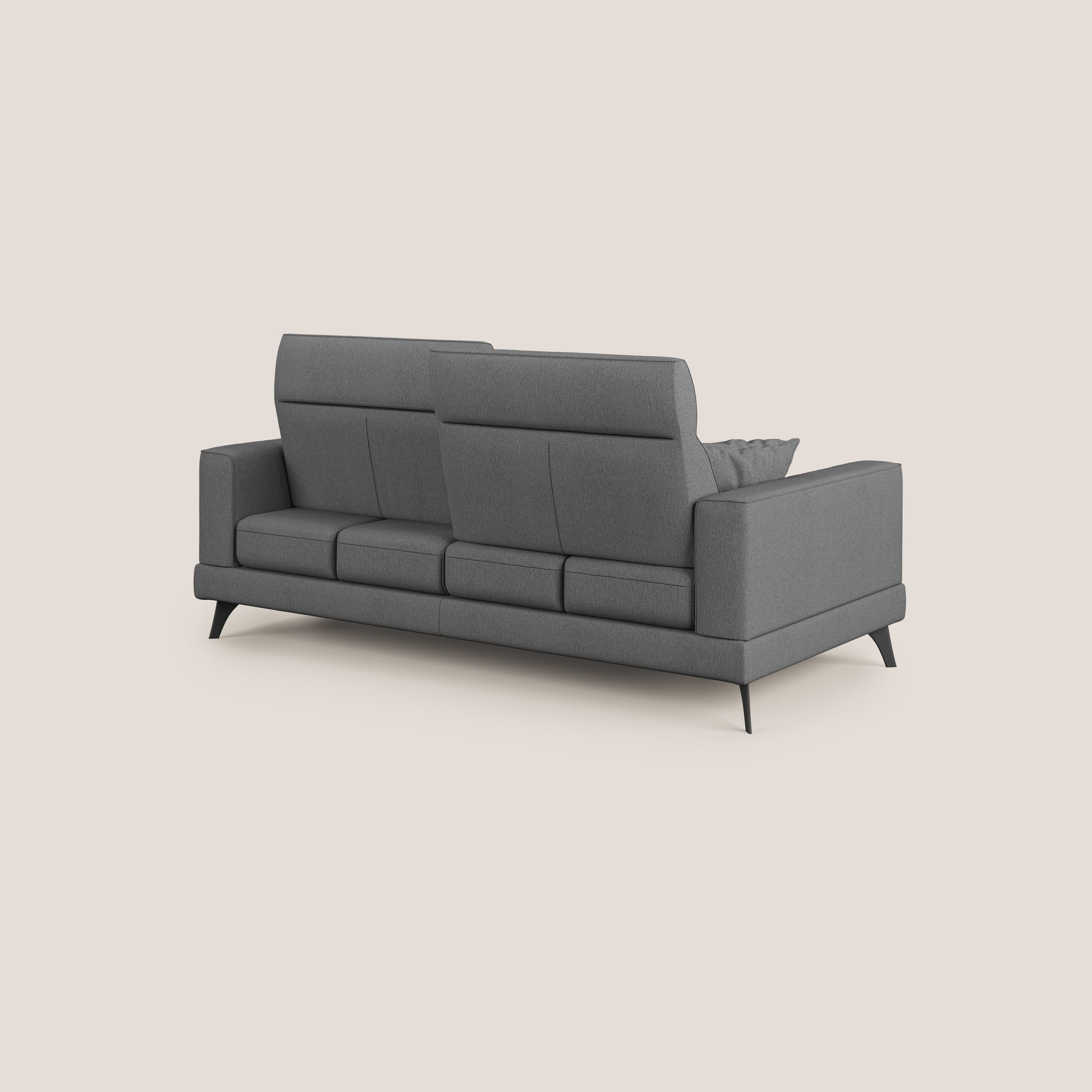 Slide Divano con schienali traslanti e poggiatesta in tessuto smacchiabile T05 antracite - divani.store
