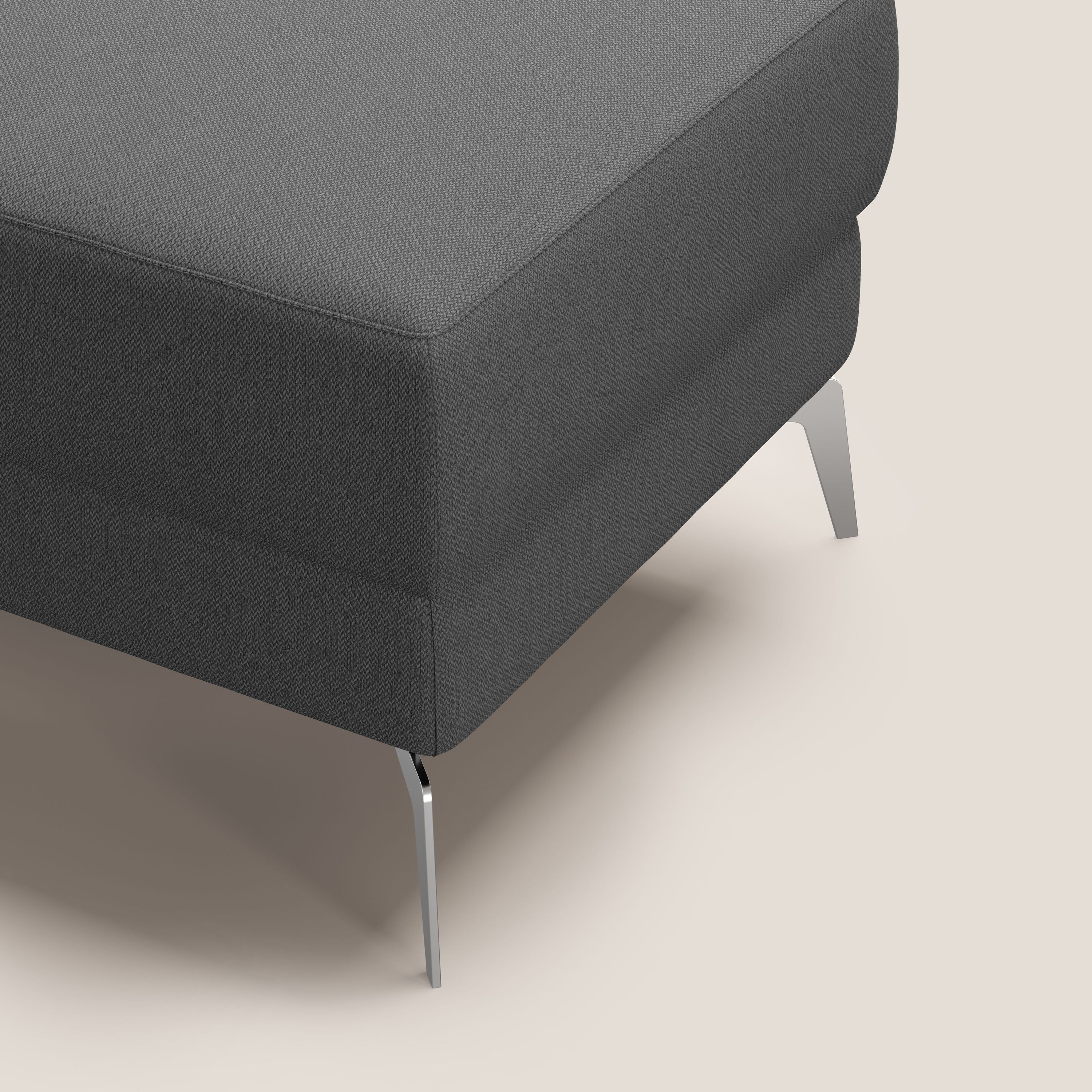 Star Pouf con piedini alti in tessuto smacchiabile T05 antracite - divani.store