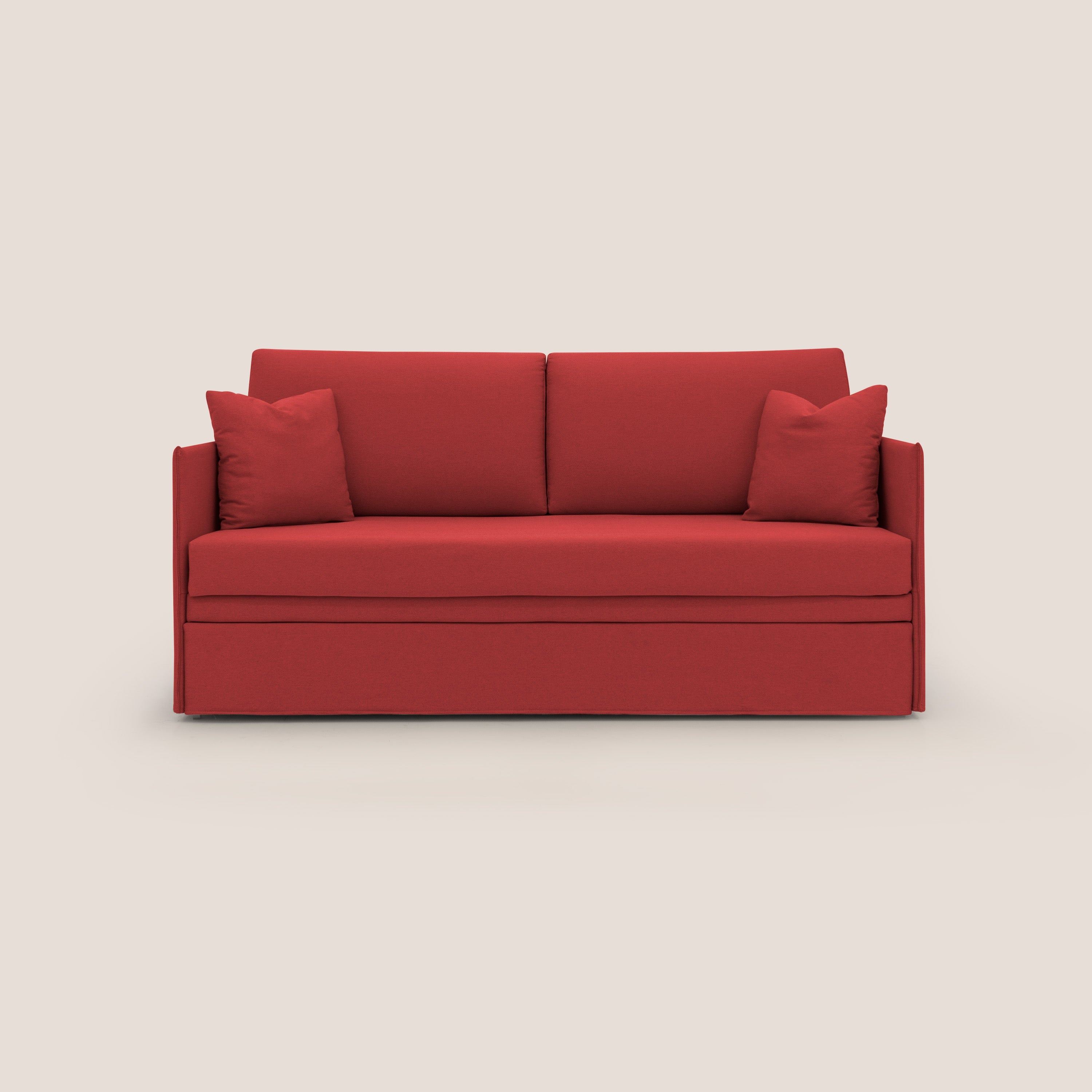 Tortona Divano duplex con doppio letto in tessuto simil cotone impermeabile T13 rosso - divani.store