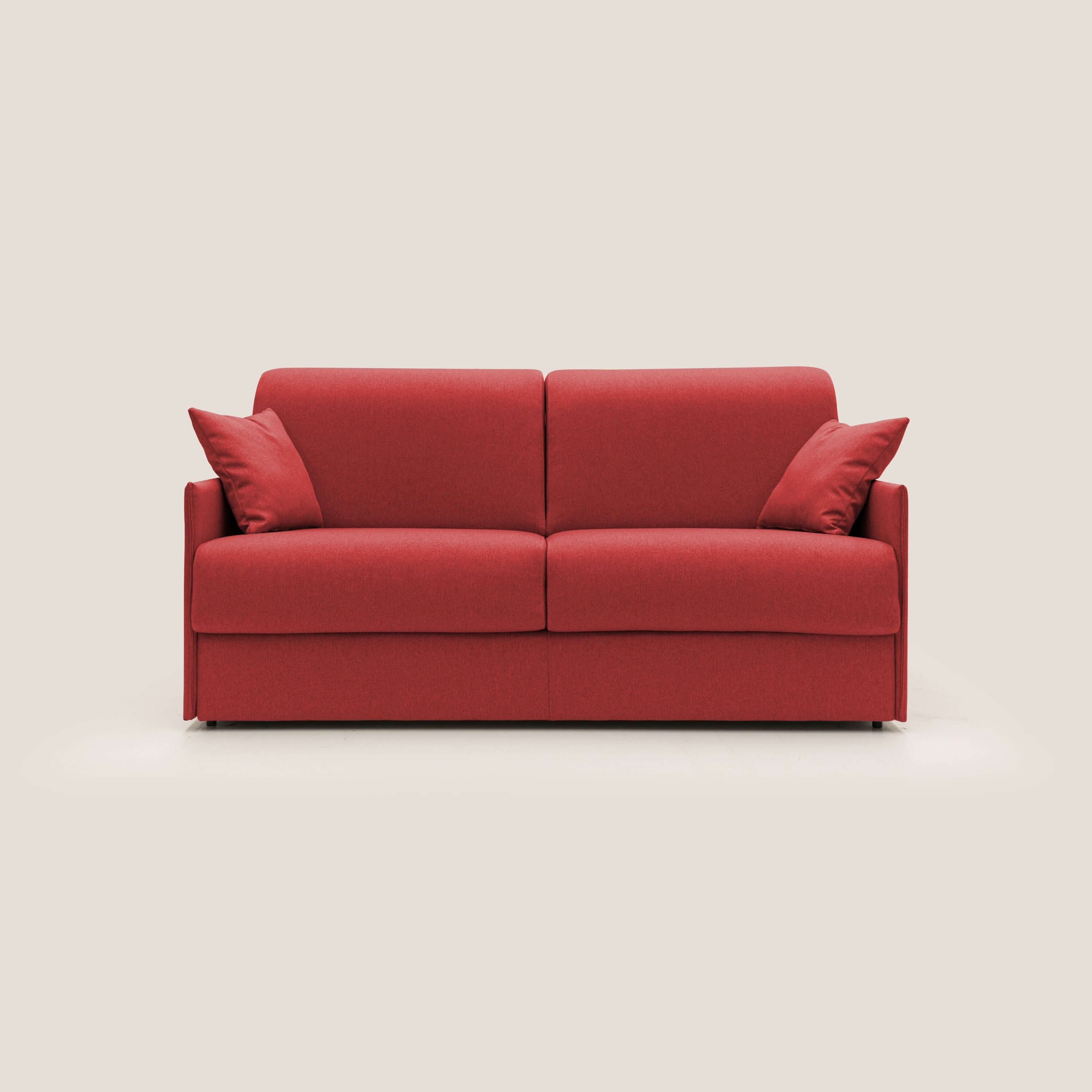 Evans Divano letto matrimoniale in tessuto impermeabile T13 rosso - divani.store